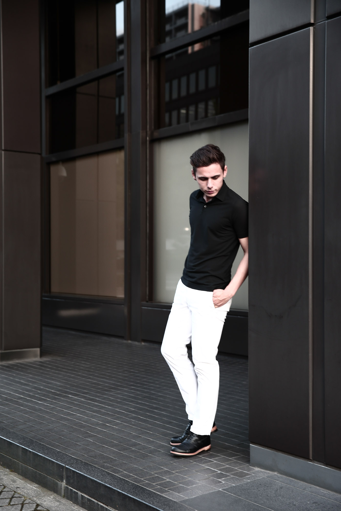 ZANONE(ザノーネ) 811818 ICE COTTON POLOSHIRT アイスコットン ポロシャツ BLACK(ブラック・Z0015