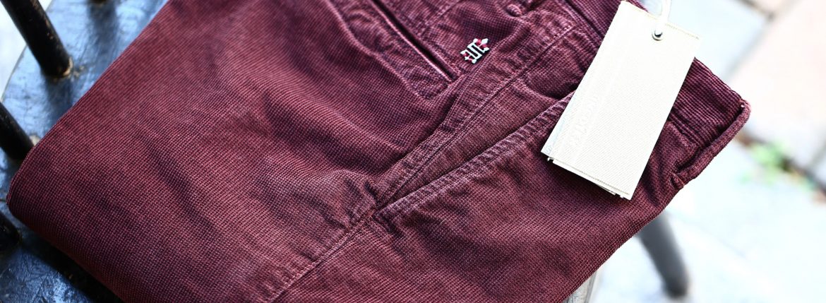 INCOTEX SLACKS（インコテックススラックス） 1ST603 SLIM FIT Garment Dyed Stretch Waffle ストレッチ ワッフルコーデュロイ パンツ BORDEAUX (ボルドー・226) 2016 秋冬新作 の画像。バーガンディー 愛知 名古屋 ZODIAC ゾディアック 入荷。