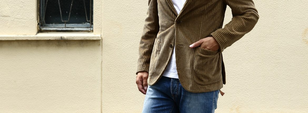 MONTEDORO (モンテドーロ) Corduroy 2B Jacket 2Bジャケット Wale Garment dyed Corduroy テーラード コーデュロイ ジャケット BEIGE (ベージュ・756) 2016 秋冬新作 のコーディネート画像。愛知　名古屋 ZODIAC ゾディアック