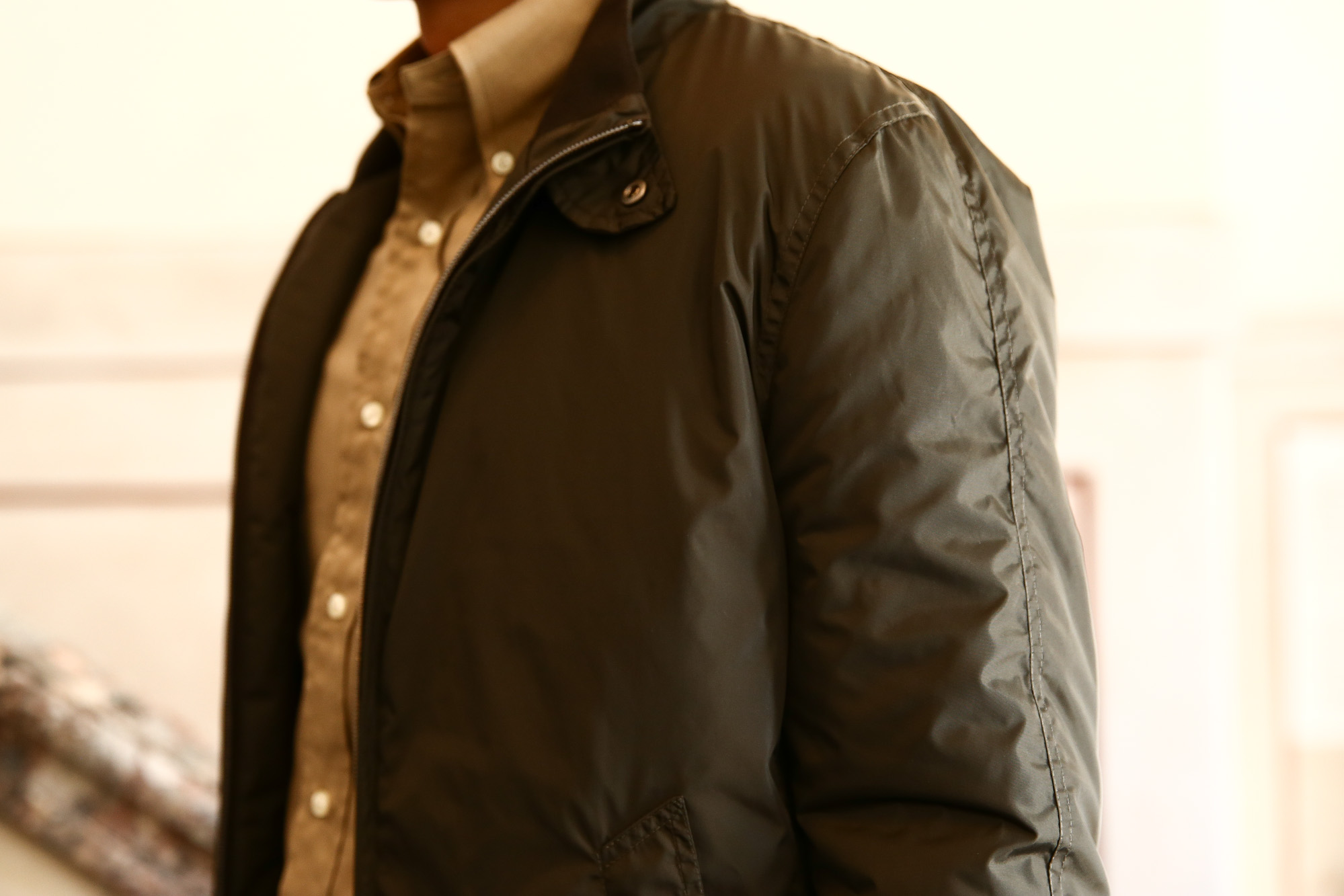 Sealup (シーラップ) Bomber Jacket ボンバージャケット 7578 9683 中綿入り ボマージャケット ナイロンジャケット KHAKI (カーキ・14) MADE IN ITALY 2016 秋冬新作 のコーディネート画像。愛知 名古屋 Alto e Diritto アルト エ デリット LEON レオン シーラップ 名古屋