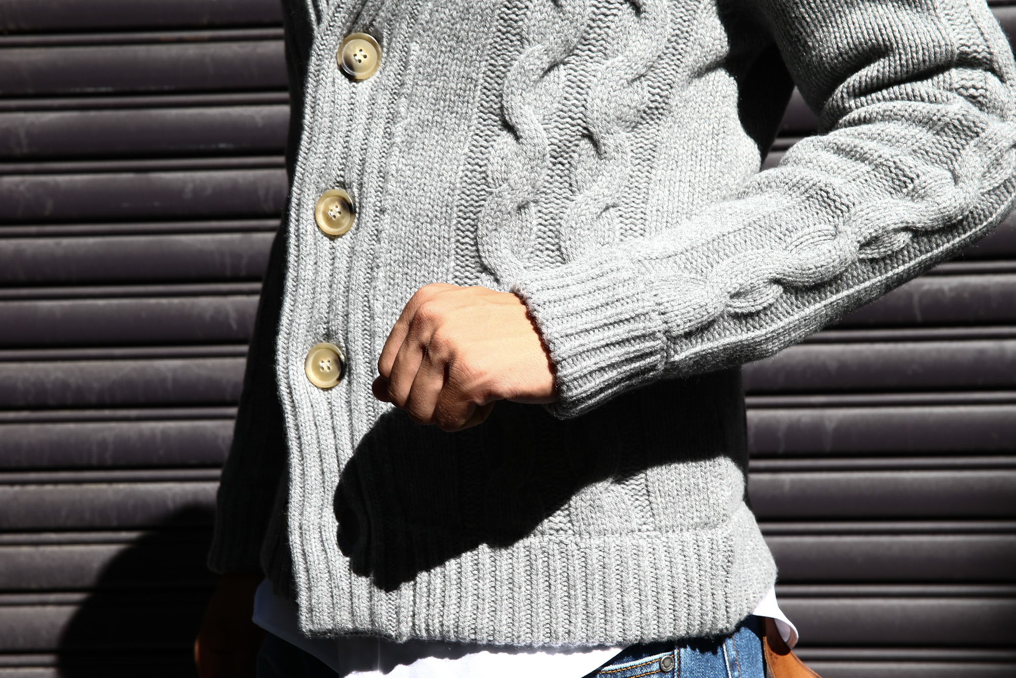 Settefili Cashmere (セッテフィーリ カシミア) Shawl Collar Cardigan (ショールカラーカーディガン) ローゲージ ニット カーディガン GREY (グレー・MC009) made in italy (イタリア製) 2016 秋冬新作 Alto e Diritto 愛知 名古屋 