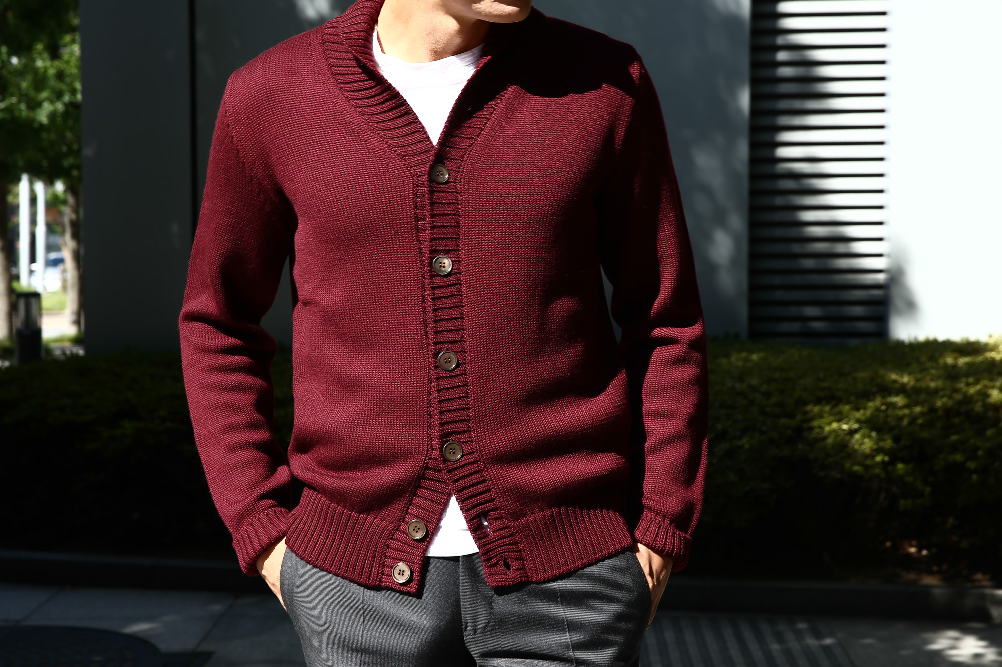 ZANONE (ザノーネ) Shawl Collar Cardigan 811947 Z0229 VIRGIN WOOL 100％ ミドルゲージニット ショールカラーカーディガン BORDEAUX (ボルドー・Z4178) MADE IN ITALY 2016 秋冬 Alto e Diritto 愛知 名古屋 ザノーネ