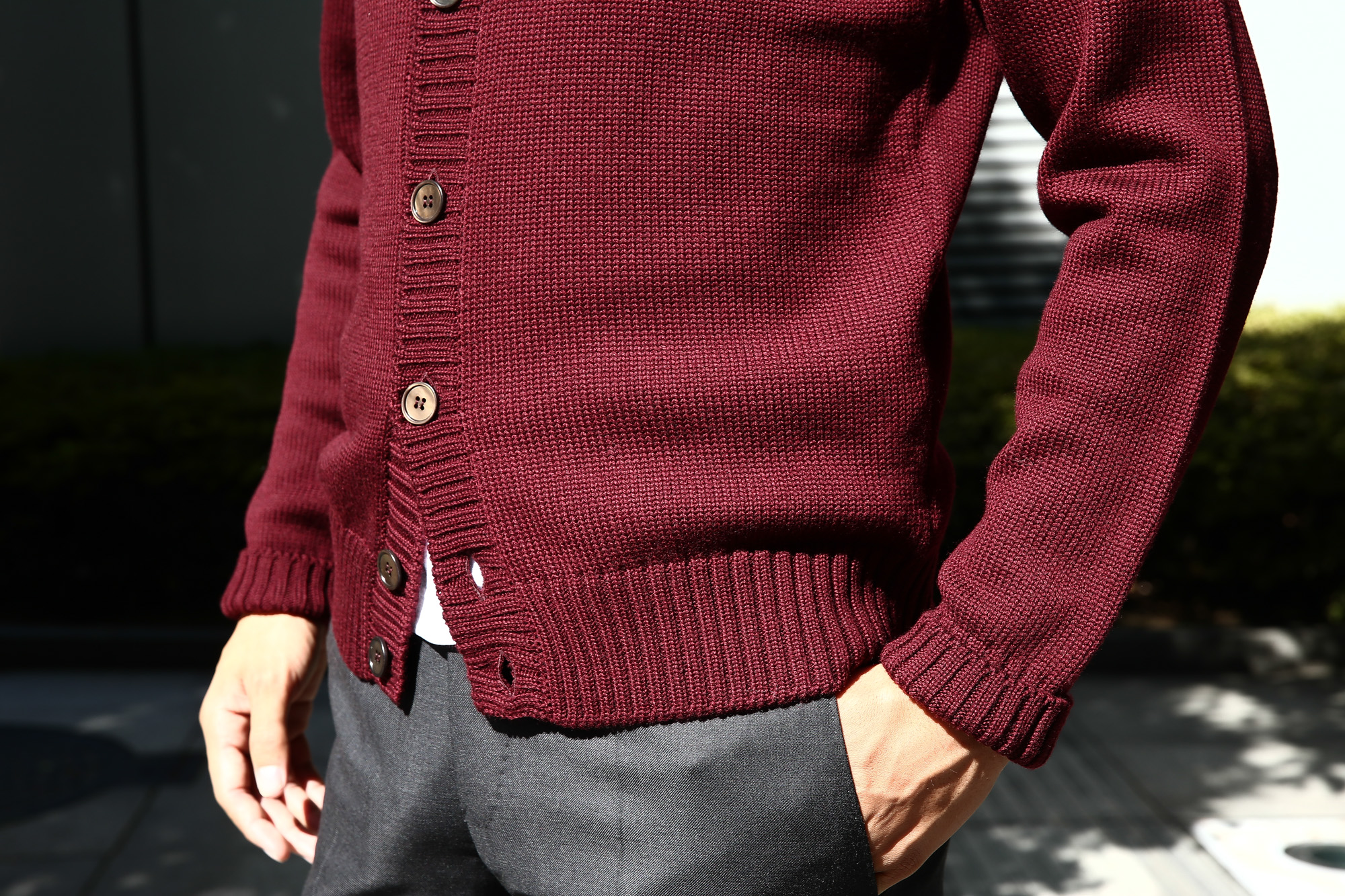 ZANONE (ザノーネ) Shawl Collar Cardigan 811947 Z0229 VIRGIN WOOL 100％ ミドルゲージニット ショールカラーカーディガン BORDEAUX (ボルドー・Z4178) MADE IN ITALY 2016 秋冬 Alto e Diritto 愛知 名古屋 ザノーネ