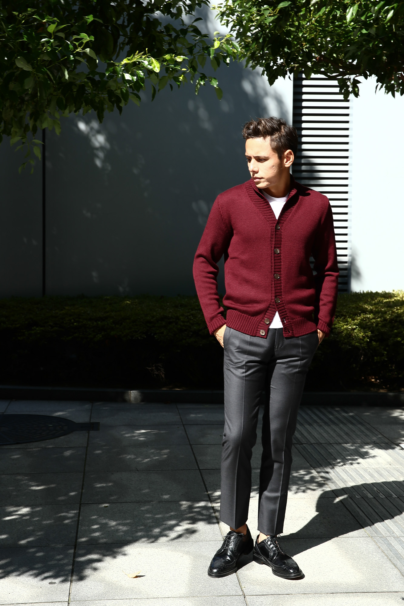 ZANONE (ザノーネ) Shawl Collar Cardigan 811947 Z0229 VIRGIN WOOL 100％ ミドルゲージニット ショールカラーカーディガン BORDEAUX (ボルドー・Z4178) MADE IN ITALY 2016 秋冬 Alto e Diritto 愛知 名古屋 ザノーネ