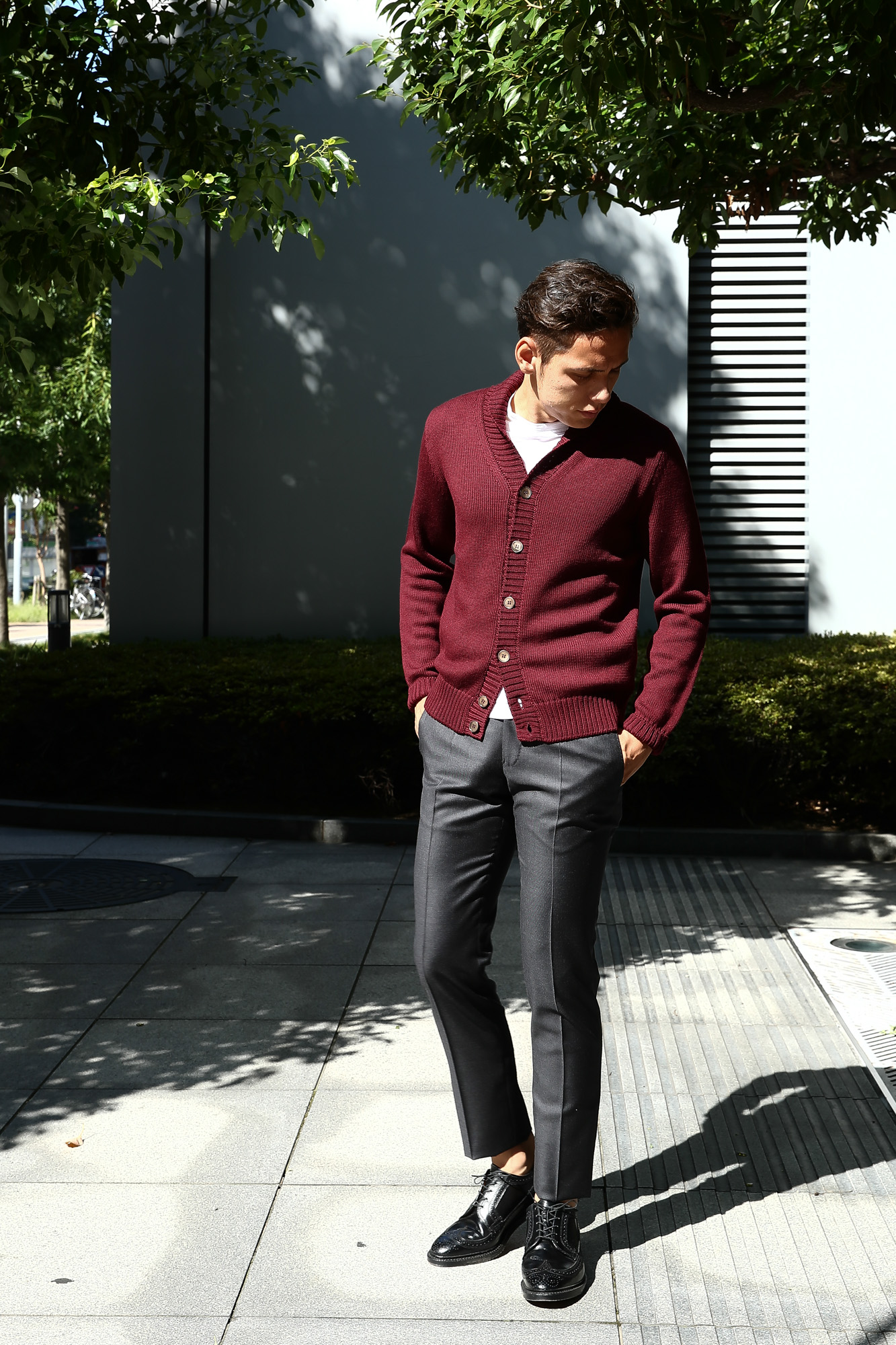 ZANONE (ザノーネ) Shawl Collar Cardigan 811947 Z0229 VIRGIN WOOL 100％ ミドルゲージニット ショールカラーカーディガン BORDEAUX (ボルドー・Z4178) MADE IN ITALY 2016 秋冬 Alto e Diritto 愛知 名古屋 ザノーネ