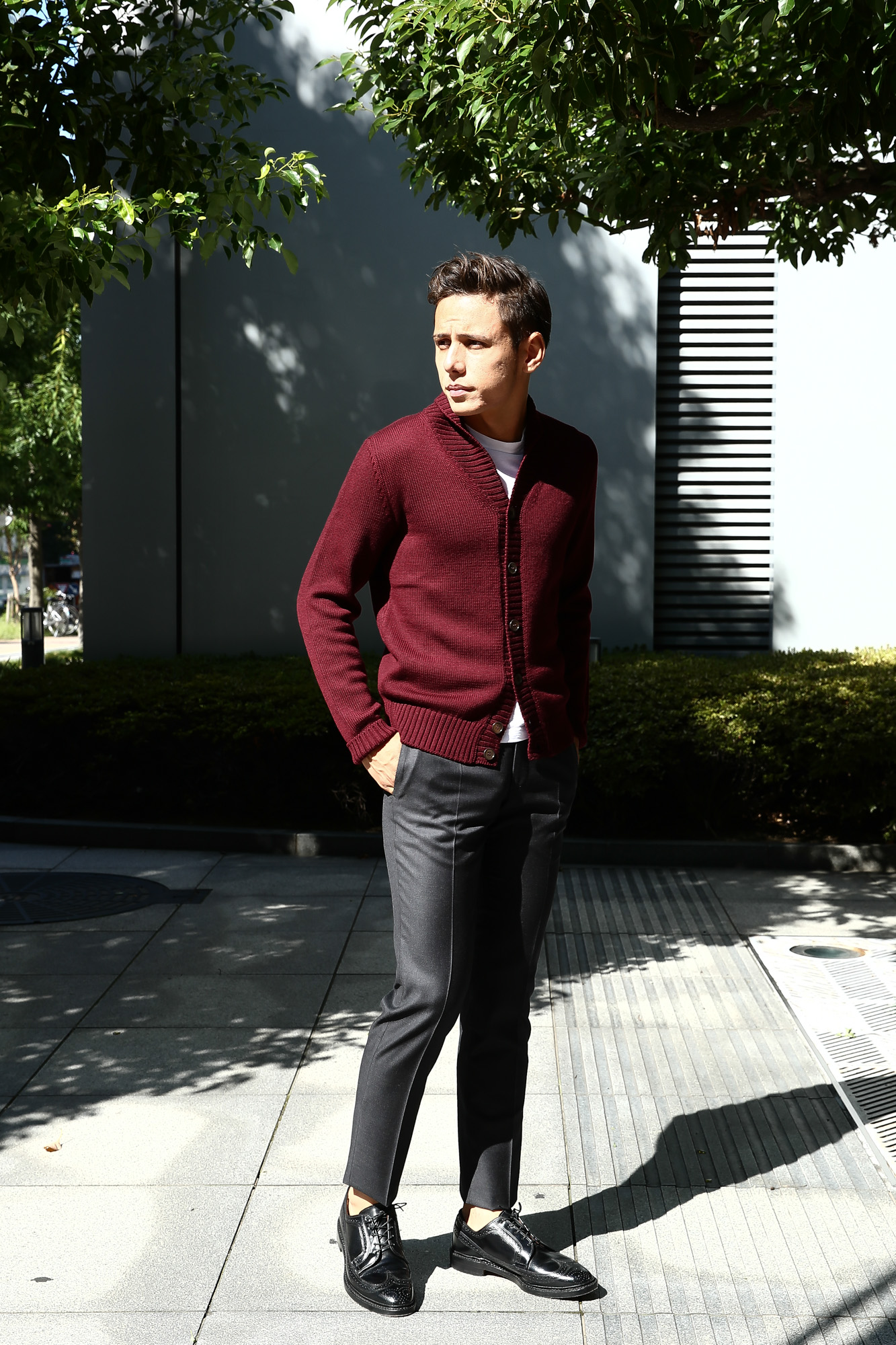 ZANONE (ザノーネ) Shawl Collar Cardigan 811947 Z0229 VIRGIN WOOL 100％ ミドルゲージニット ショールカラーカーディガン BORDEAUX (ボルドー・Z4178) MADE IN ITALY 2016 秋冬 Alto e Diritto 愛知 名古屋 ザノーネ