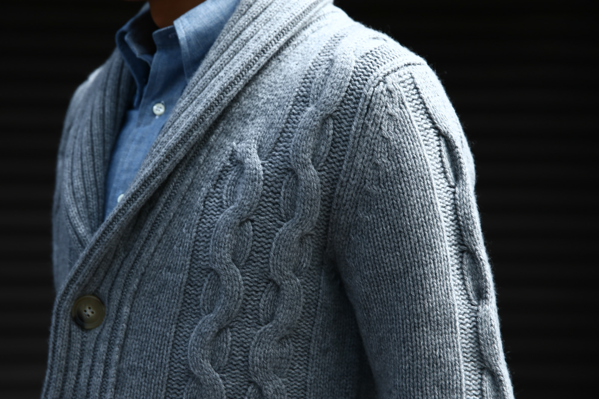 Settefili Cashmere (セッテフィーリ カシミア) Shawl Collar Cardigan ウールカシミア ローゲージニット ショールカラーカーディガン GREY (グレー・MC009) made in italy (イタリア製) 2016 秋冬新作 愛知 名古屋 Alto e Diritto アルト エ デリット ショールカラー