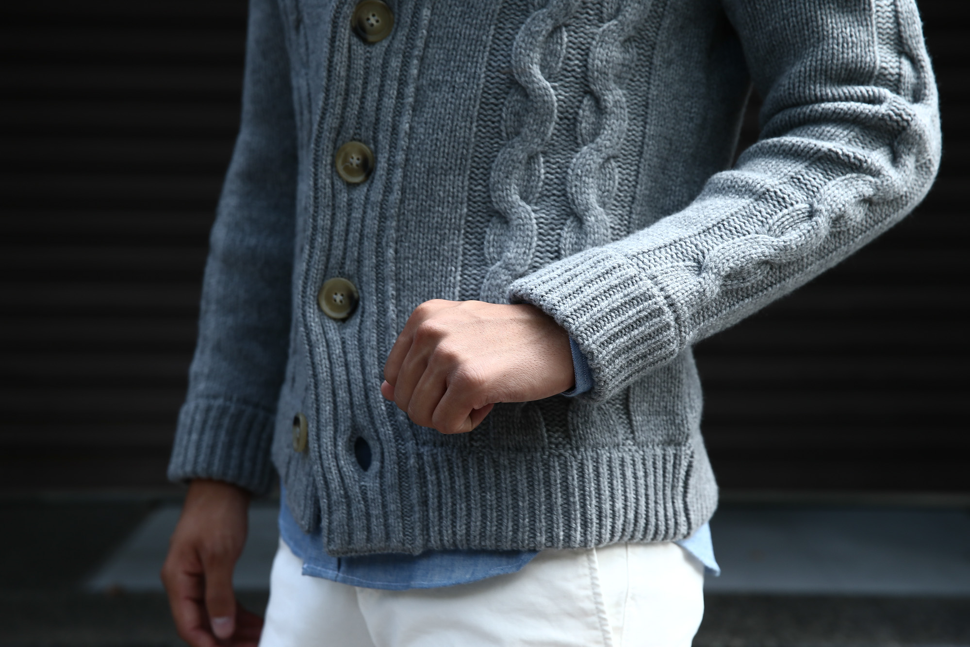 Settefili Cashmere (セッテフィーリ カシミア) Shawl Collar Cardigan ウールカシミア ローゲージニット ショールカラーカーディガン GREY (グレー・MC009) made in italy (イタリア製) 2016 秋冬新作 愛知 名古屋 Alto e Diritto アルト エ デリット ショールカラー