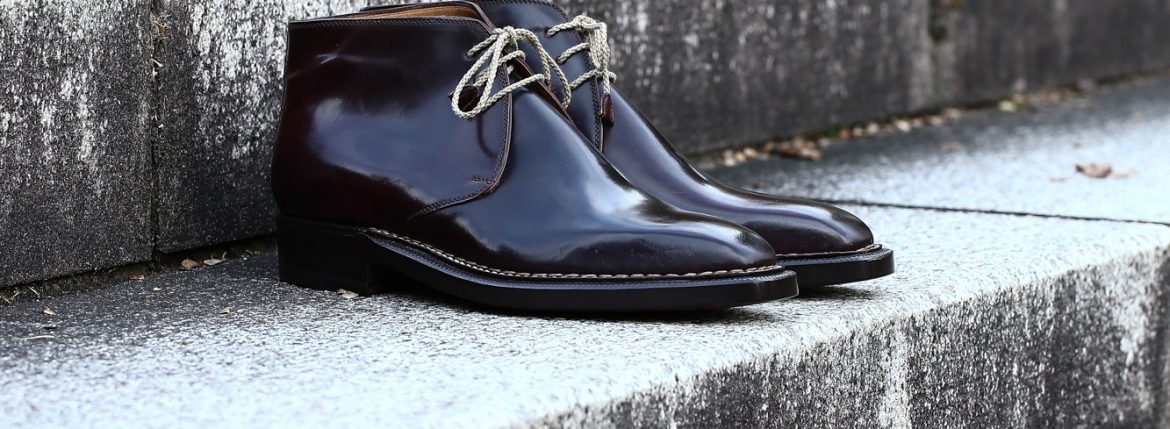 ENZO BONAFE (エンツォボナフェ) ART.3722 Chukka boots Horween Shell Cordovan Leather ホーウィン社 シェルコードバンレザー レザーブーツ コードバンブーツ チャッカブーツ No.8 (バーガンディー) made in Italy(イタリア製) 愛知 名古屋 ZODIAC ゾディアック ボナフェ コードバン