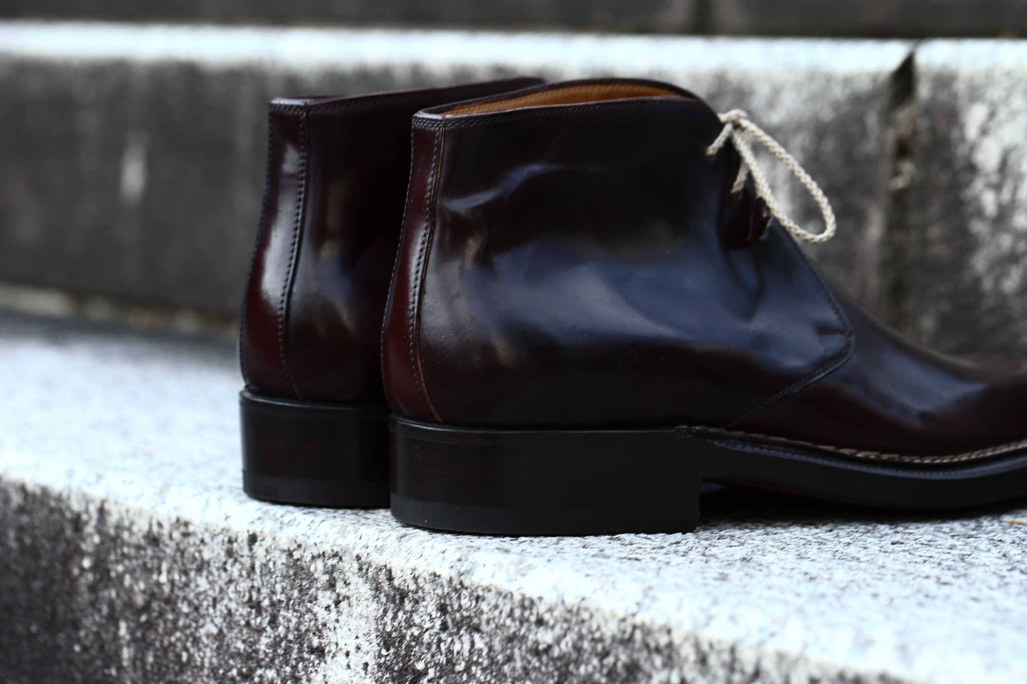 ENZO BONAFE (エンツォボナフェ) ART.3722 Chukka boots Horween Shell Cordovan Leather ホーウィン社 シェルコードバンレザー レザーブーツ コードバンブーツ チャッカブーツ No.8 (バーガンディー) made in Italy(イタリア製) 愛知 名古屋 Alto e Diritto アルト エ デリット ボナフェ コードバン ベネチアンクリーム JOHN LOBB ジョンロブ CHURCH’S チャーチ JOSEPH CHEANEY ジョセフチーニー CORTHAY コルテ ALFRED SARGENT アルフレッドサージェント CROCKETT&JONES クロケットジョーンズ F.LLI GIACOMETTI フラテッリジャコメッティ ENZO BONAFE エンツォボナフェ BETTANIN&VENTURI ベッタニンヴェントゥーリ JALAN SRIWIJAYA ジャランスリウァヤ J.W.WESTON ジェイエムウエストン SANTONI サントーニ SERGIO ROSSI セルジオロッシ CARMINA カルミナ