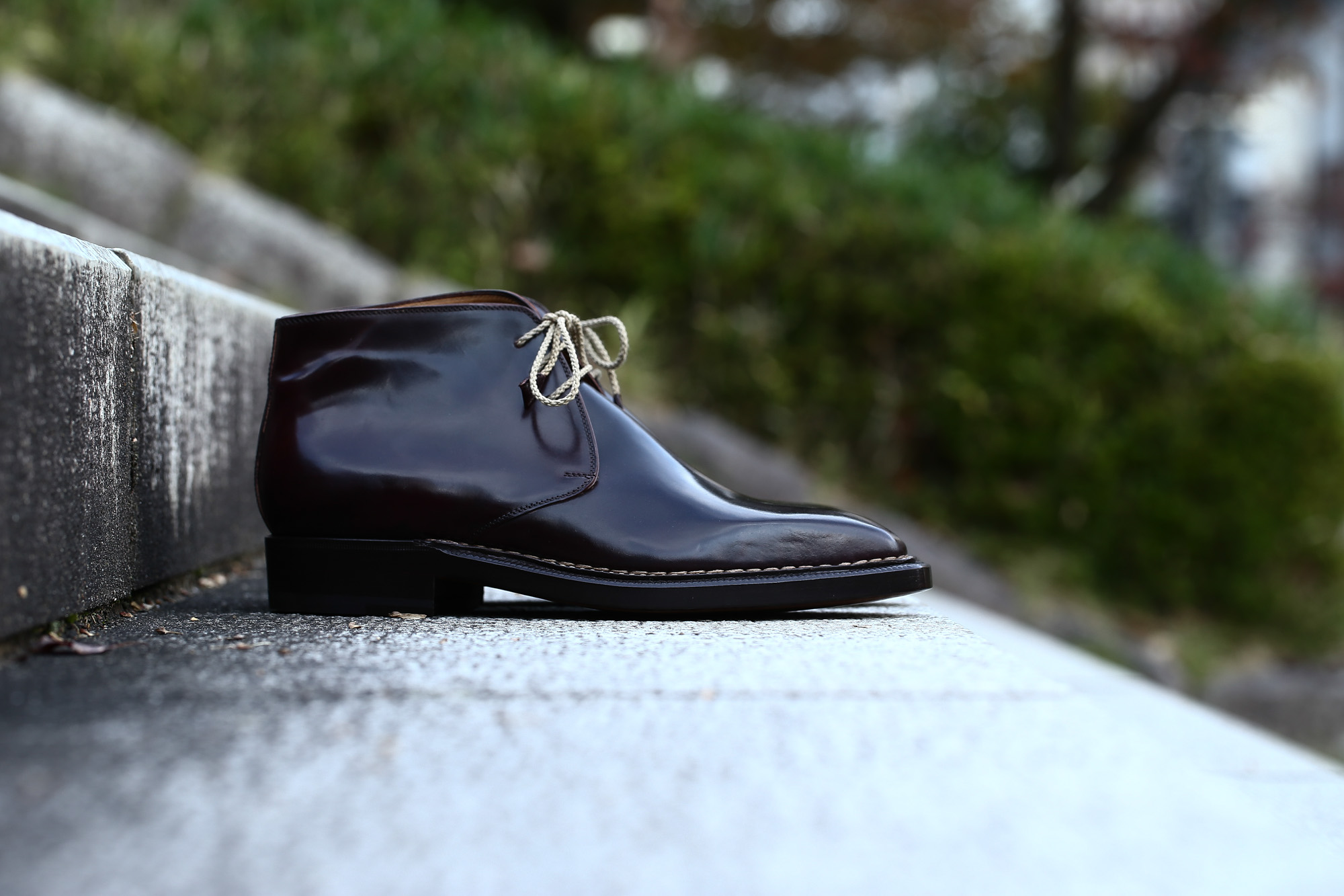 ENZO BONAFE (エンツォボナフェ) ART.3722 Chukka boots Horween Shell Cordovan Leather ホーウィン社 シェルコードバンレザー レザーブーツ コードバンブーツ チャッカブーツ No.8 (バーガンディー) made in Italy(イタリア製) 愛知 名古屋 Alto e Diritto アルト エ デリット ボナフェ コードバン ベネチアンクリーム JOHN LOBB ジョンロブ CHURCH’S チャーチ JOSEPH CHEANEY ジョセフチーニー CORTHAY コルテ ALFRED SARGENT アルフレッドサージェント CROCKETT&JONES クロケットジョーンズ F.LLI GIACOMETTI フラテッリジャコメッティ ENZO BONAFE エンツォボナフェ BETTANIN&VENTURI ベッタニンヴェントゥーリ JALAN SRIWIJAYA ジャランスリウァヤ J.W.WESTON ジェイエムウエストン SANTONI サントーニ SERGIO ROSSI セルジオロッシ CARMINA カルミナ