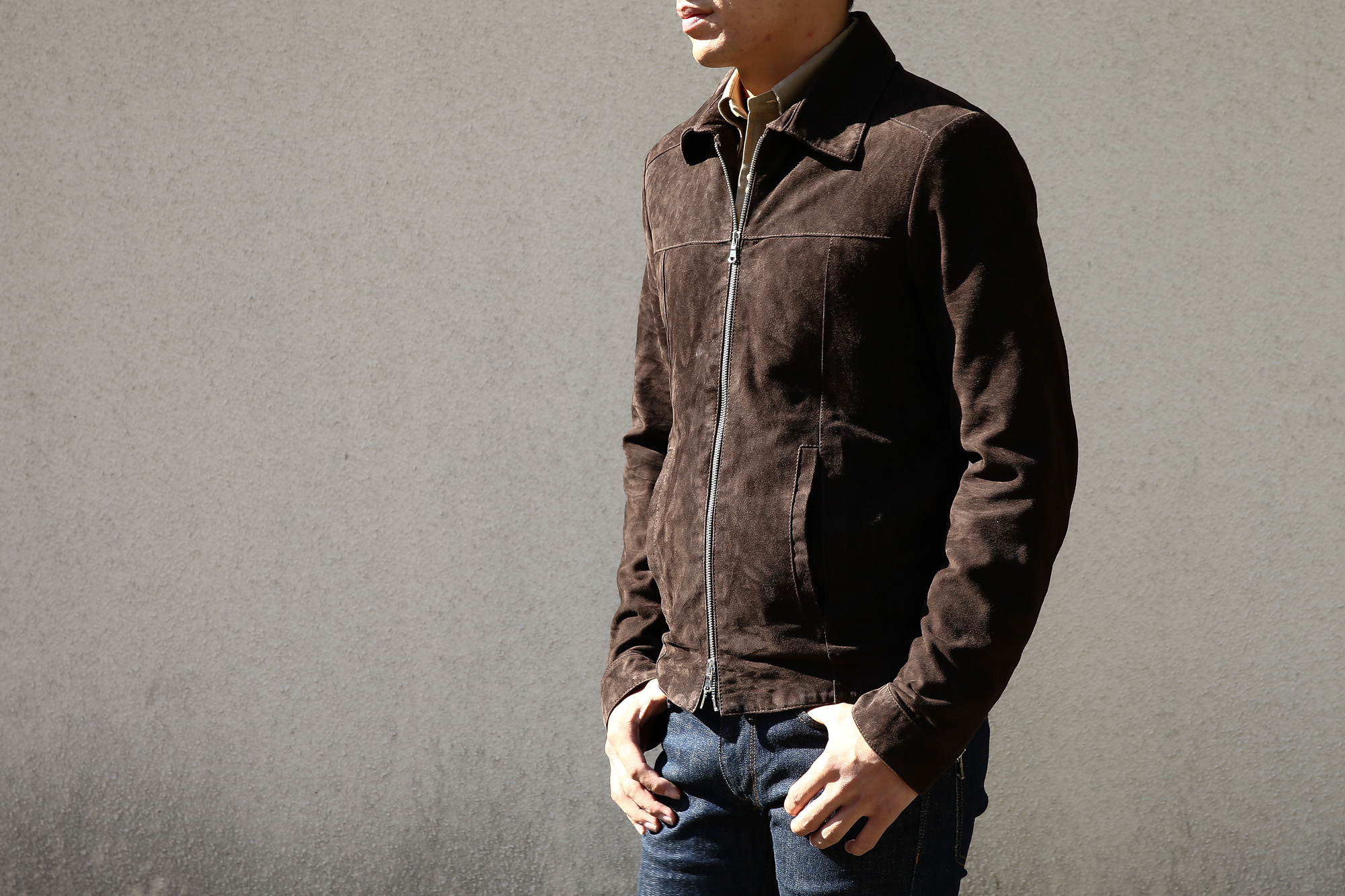 Radice (ラディーチェ) 1008 Suede Leather Jacket Suede Lamb Nappa スエードラムナッパ SLIM FIT スリムフィット シングルレザージャケット MORO (モーロ)  MADE IN ITALY(イタリア製)  2016 秋冬新作 愛知 名古屋Alto e Diritto アルト エ デリット レザージャケット ラディーチェ スエードレザー