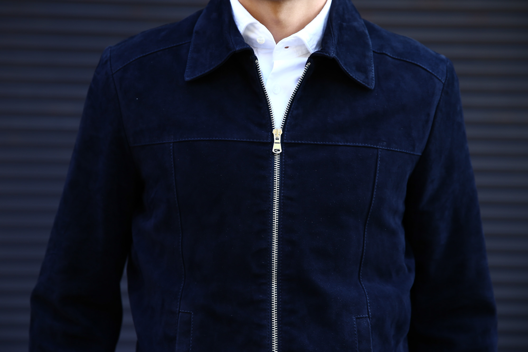 Radice (ラディーチェ) 1008 Suede Leather Jacket Suede Lamb Nappa スエードラムナッパ SLIM FIT スリムフィット シングルレザージャケット NAVY (ネイビー) MADE IN ITALY(イタリア製)  2016 秋冬新作 愛知 名古屋Alto e Diritto アルト エ デリット レザージャケット ラディーチェ スエードレザー 青山系