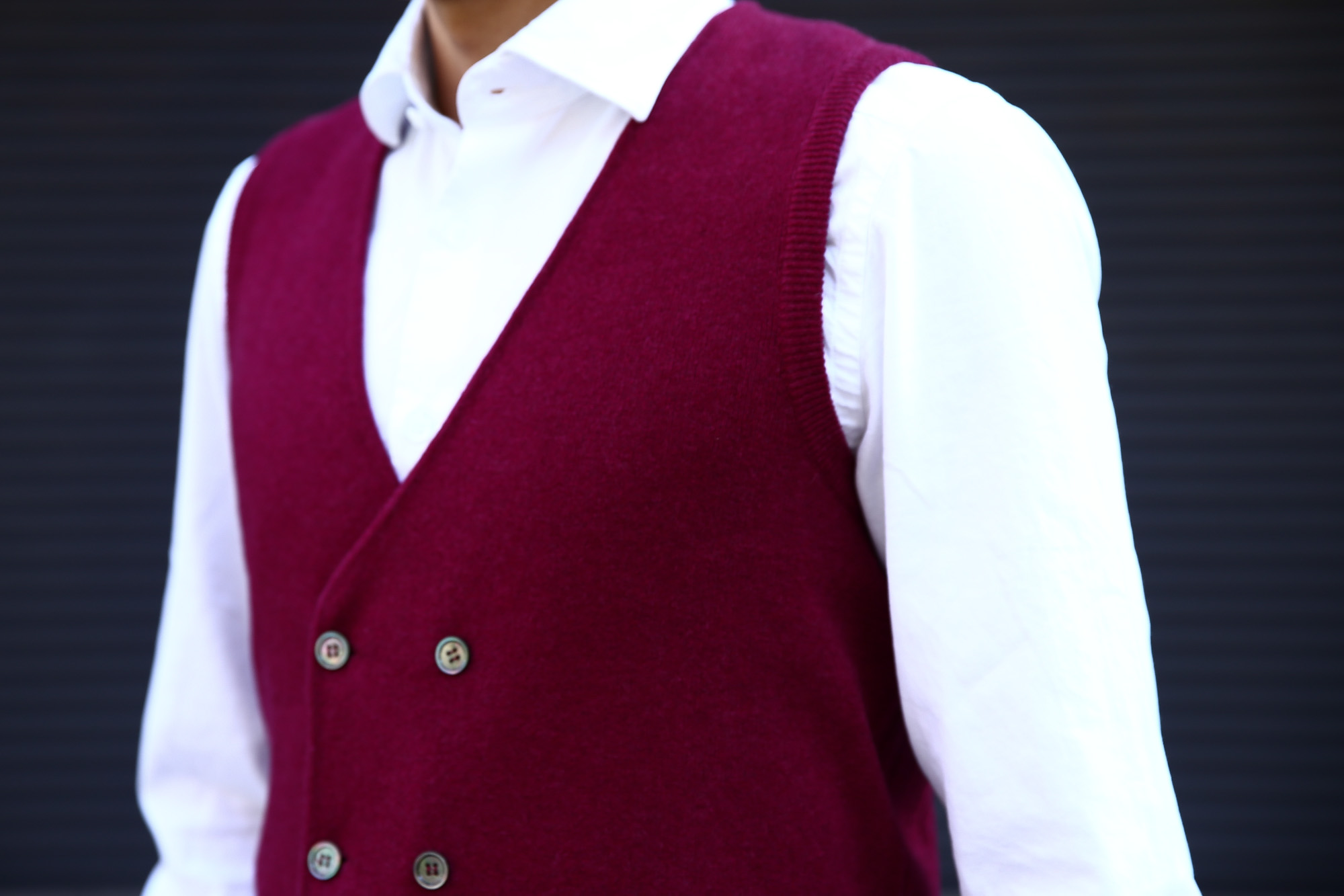 Settefili Cashmere (セッテフィーリ カシミア) Gilet con bottoni (ニットダブルベスト) ウールカシミア ハイゲージ ニットベスト ニットジレBURGUNDY (バーガンディー・MC018) made in italy (イタリア製) 2016 秋冬新作 44,46,48,50,52 愛知 名古屋 Alto e Diritto アルト エ デリット 