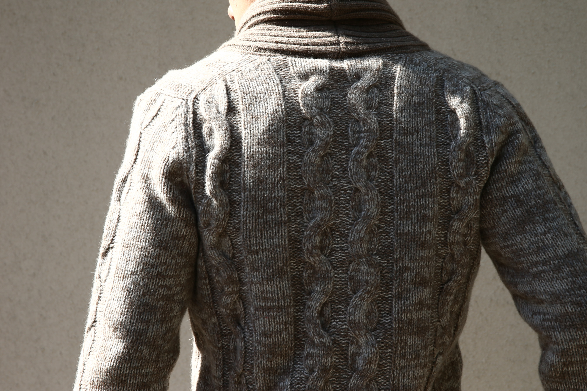 Settefili Cashmere (セッテフィーリ カシミア) Shawl Collar Cardigan (ショールカラーカーディガン) メランジ ウール カシミア ローゲージニットカーディガン ショールカラーカーディガン GREGE (グレージュ・CM01) made in italy (イタリア製)　2016 秋冬新作 愛知 名古屋 Alto e Diritto アルト エ デリット ショールカラー セッテフィーリカシミア