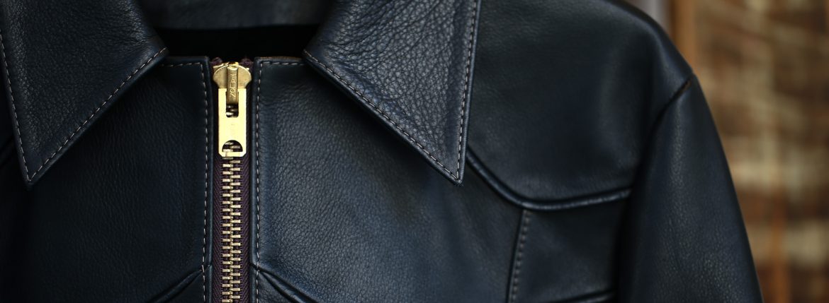 South Paradiso Leather (サウスパラディソレザー) East West イーストウエスト SMOKE スモーク Cow Hide Leather カウハイドレザー レザージャケット BLACK (ブラック) MADE IN USA (アメリカ製)のイメージ