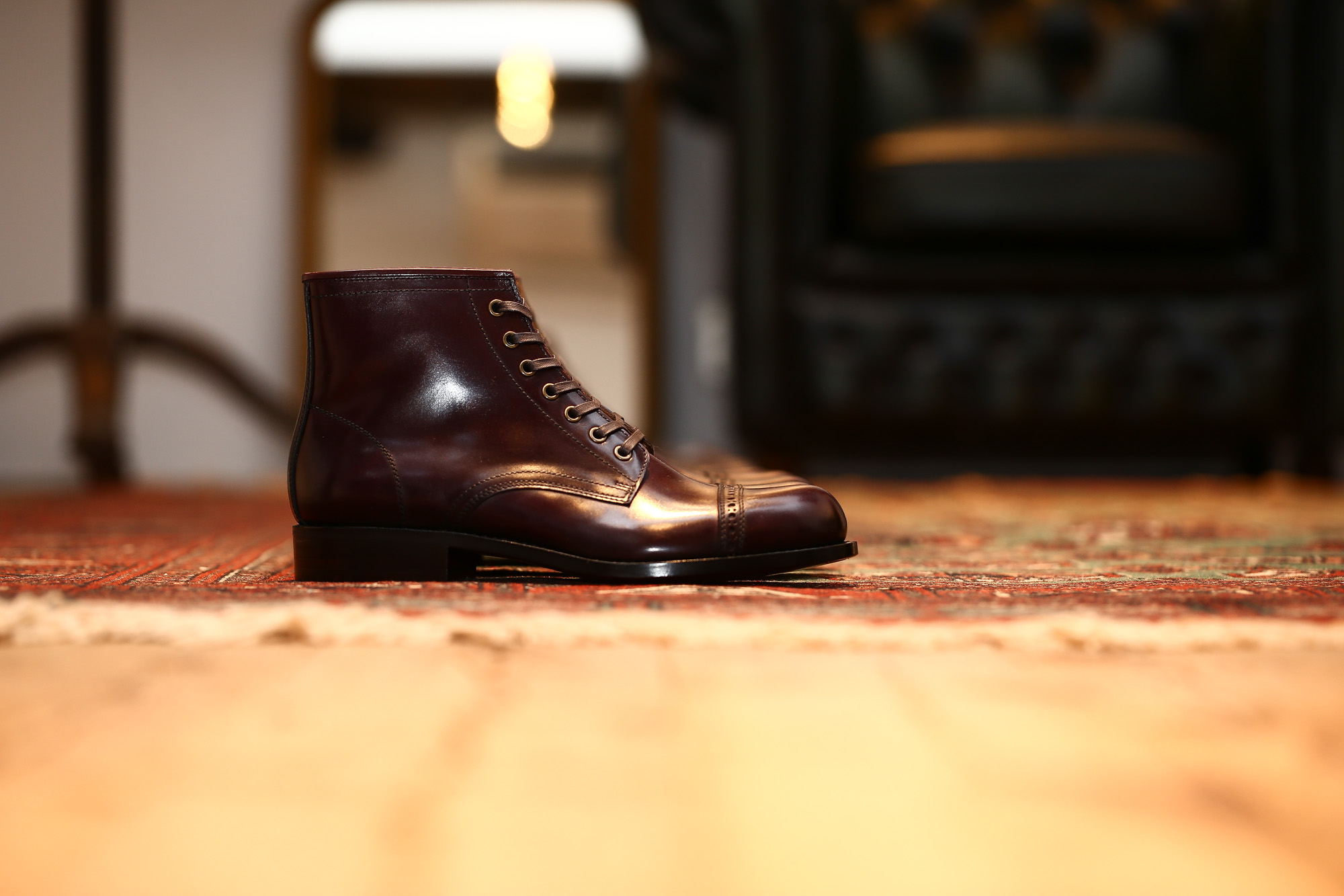 Cuervo (クエルボ) Romeo ロメオ Annonay Vocalou Calf アノネイ社 ボカルーカーフ Leather Sole レザーソール Goodyear Welt Process セミドレスブーツ レザーブーツ ドレスシューズ BURGUNDY (バーガンディー・WN) MADE IN JAPAN(日本製) 2017 春夏新作 Alto e Diritto アルト エ デリット 愛知 名古屋  ドレスシューズ レースアップシューズ