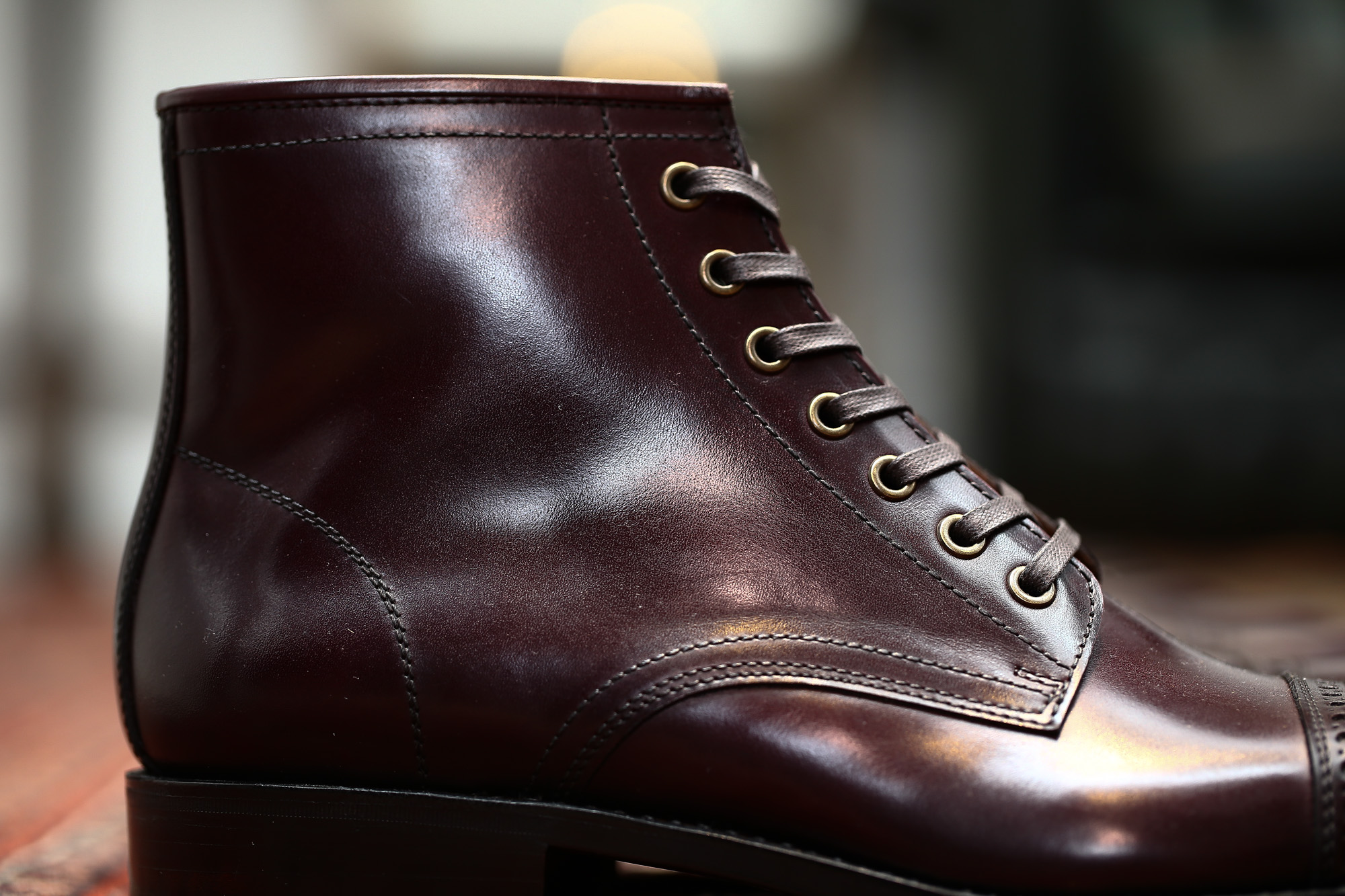 Cuervo (クエルボ) Romeo ロメオ Annonay Vocalou Calf アノネイ社 ボカルーカーフ Leather Sole レザーソール Goodyear Welt Process セミドレスブーツ レザーブーツ ドレスシューズ BURGUNDY (バーガンディー・WN) MADE IN JAPAN(日本製) 2017 春夏新作 Alto e Diritto アルト エ デリット 愛知 名古屋  ドレスシューズ レースアップシューズ