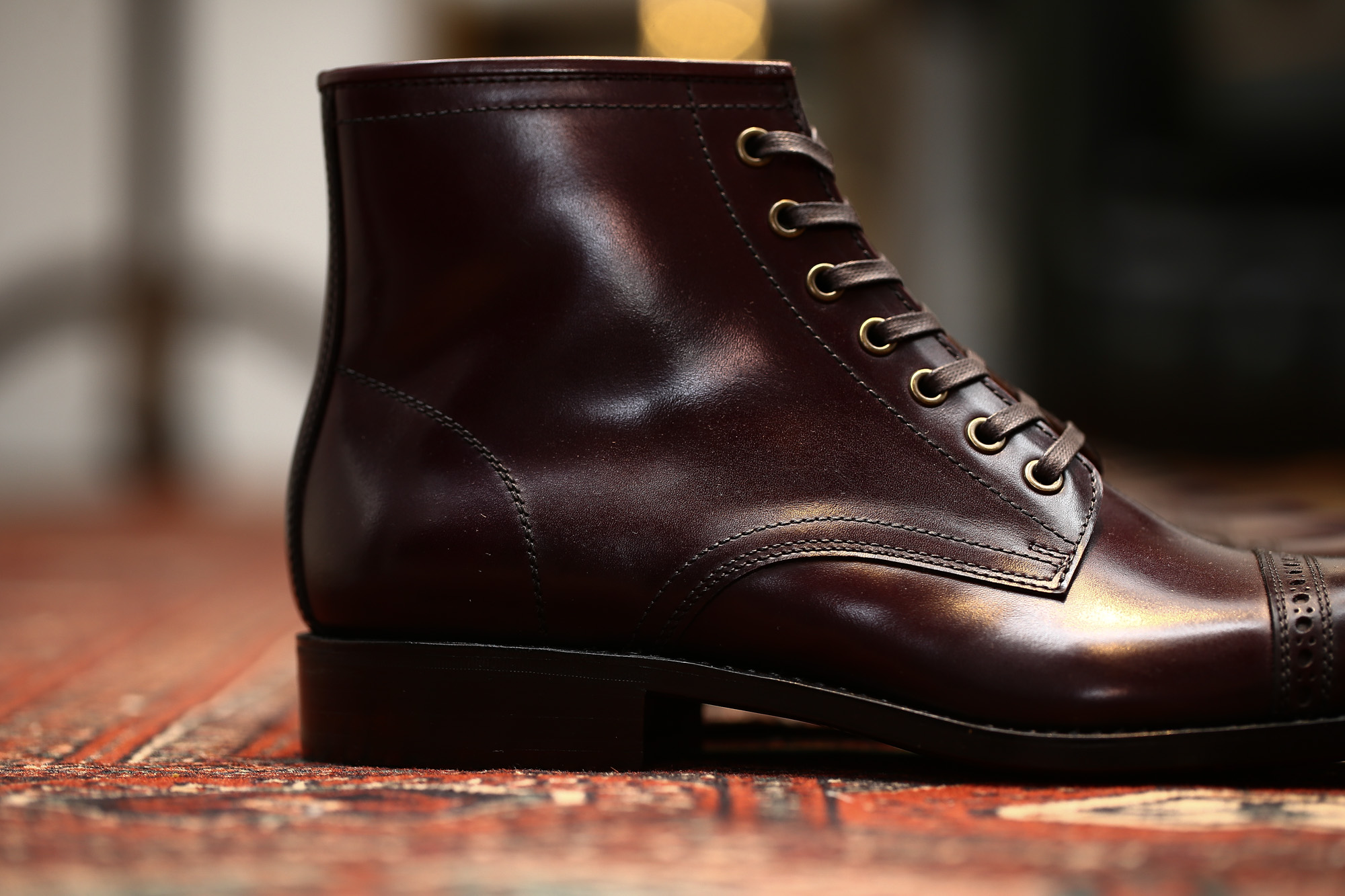 Cuervo (クエルボ) Romeo ロメオ Annonay Vocalou Calf アノネイ社 ボカルーカーフ Leather Sole レザーソール Goodyear Welt Process セミドレスブーツ レザーブーツ ドレスシューズ BURGUNDY (バーガンディー・WN) MADE IN JAPAN(日本製) 2017 春夏新作 Alto e Diritto アルト エ デリット 愛知 名古屋  ドレスシューズ レースアップシューズ