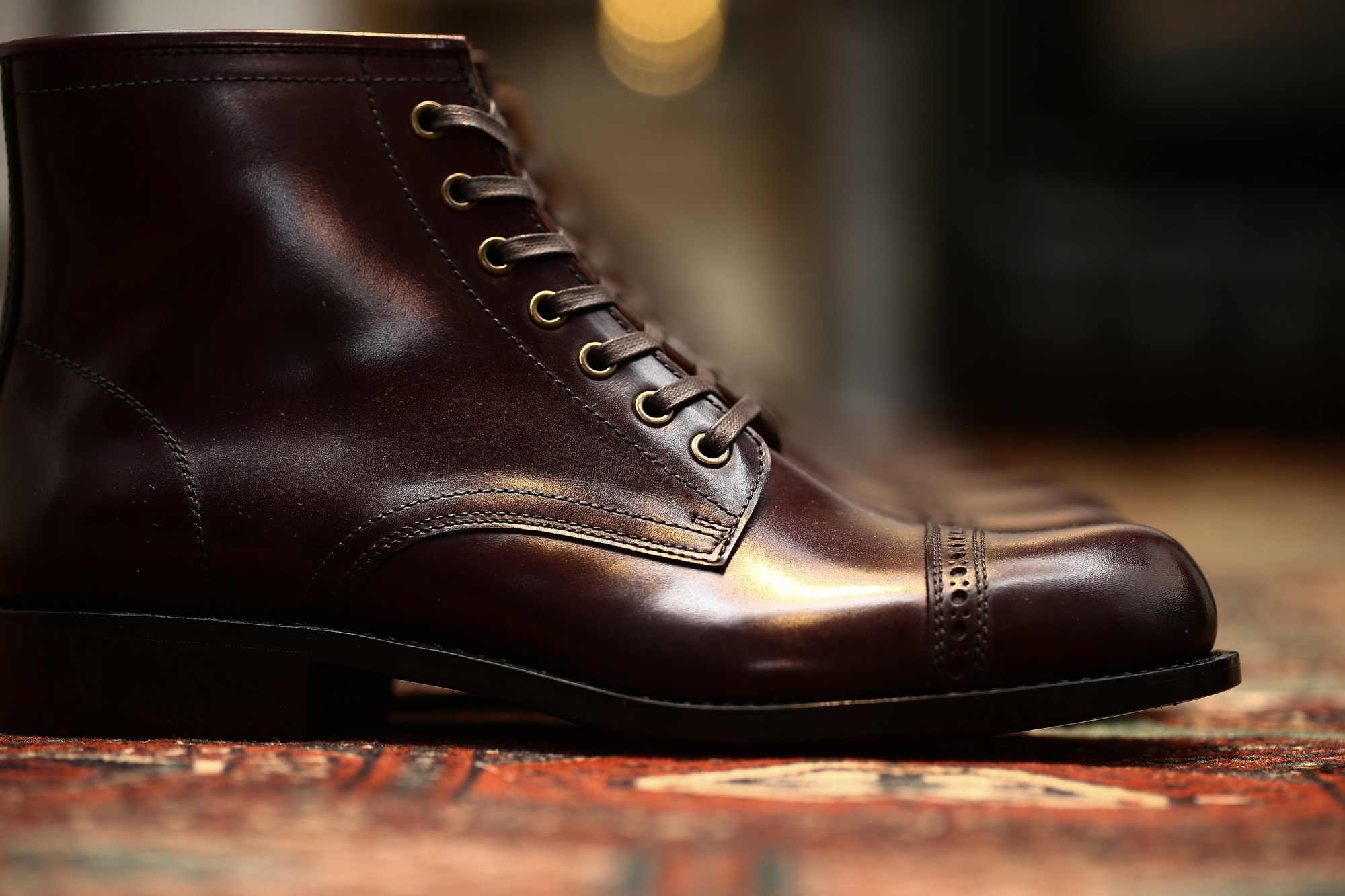 Cuervo (クエルボ) Romeo ロメオ Annonay Vocalou Calf アノネイ社 ボカルーカーフ Leather Sole レザーソール Goodyear Welt Process セミドレスブーツ レザーブーツ ドレスシューズ BURGUNDY (バーガンディー・WN) MADE IN JAPAN(日本製) 2017 春夏新作 Alto e Diritto アルト エ デリット 愛知 名古屋  ドレスシューズ レースアップシューズ