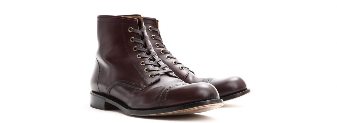 Cuervo (クエルボ) Romeo ロメオ Annonay Vocalou Calf アノネイ社 ボカルーカーフ Goodyear Welt Process グッドイヤーウェルト製法 Leather Sole レザーソール セミドレスブーツ レザーブーツ ドレスシューズ BURGUNDY (バーガンディー・WN) MADE IN JAPAN(日本製) 【1Week 着用 Staff 私物】ZODIAC ゾディアック 愛知 名古屋 ドレスシューズ レースアップシューズ 1週間着用