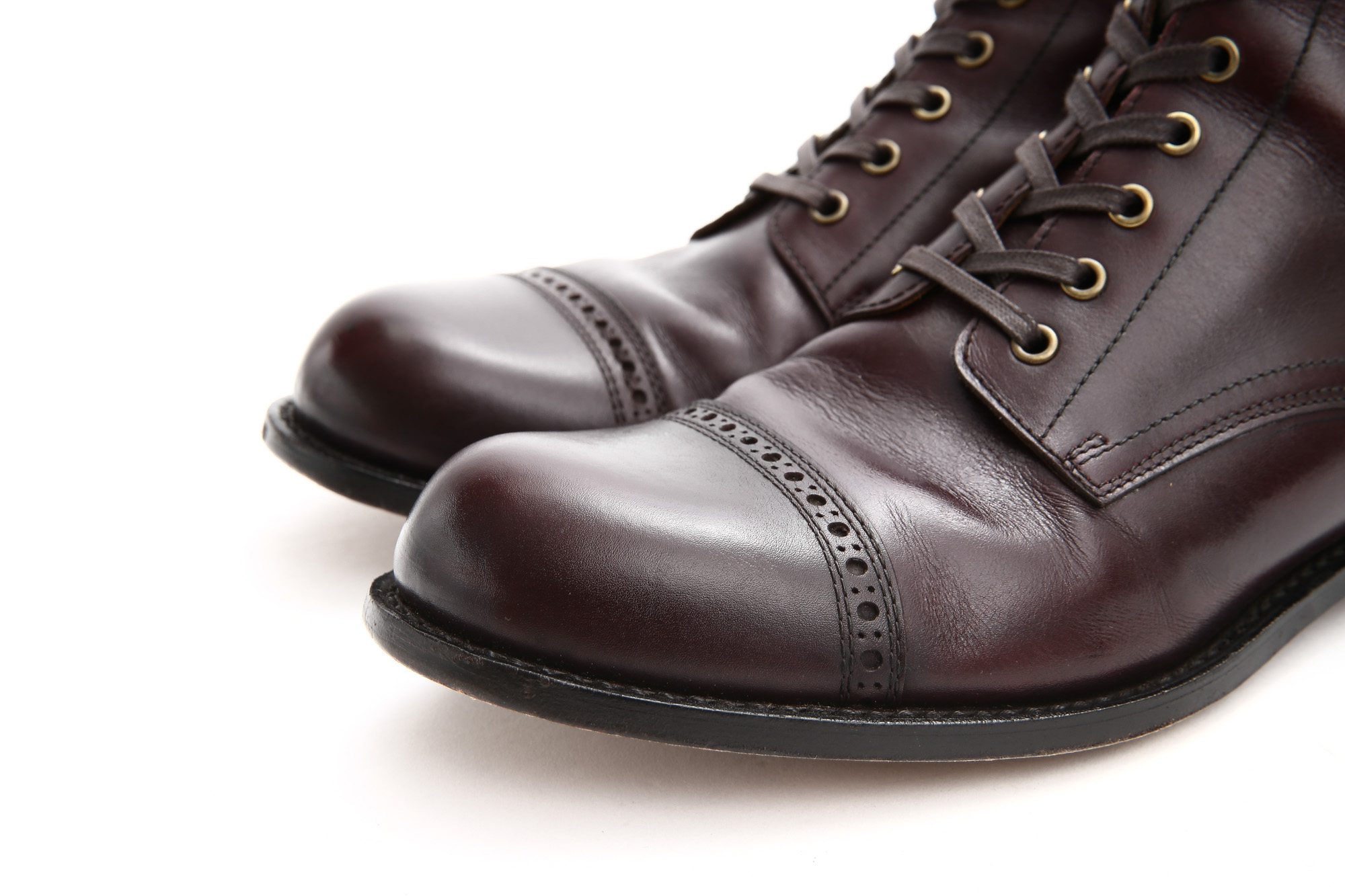 Cuervo (クエルボ) Romeo ロメオ Annonay Vocalou Calf アノネイ社 ボカルーカーフ Goodyear Welt Process グッドイヤーウェルト製法 Leather Sole レザーソール セミドレスブーツ レザーブーツ ドレスシューズ BURGUNDY (バーガンディー・WN) MADE IN JAPAN(日本製) 【1Week 着用 Staff 私物】Alto e Diritto アルト エ デリット 愛知 名古屋  ドレスシューズ レースアップシューズ 1週間着用