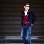 Radice  ラディーチェ 1008 Suede Leather Jacket スエードレザー Suede Lamb Nappa スエードラムナッパレザー SLIM FIT スリムフィット シングルレザージャケット NAVY (ネイビー) MADE IN ITALY(イタリア製)のイメージ