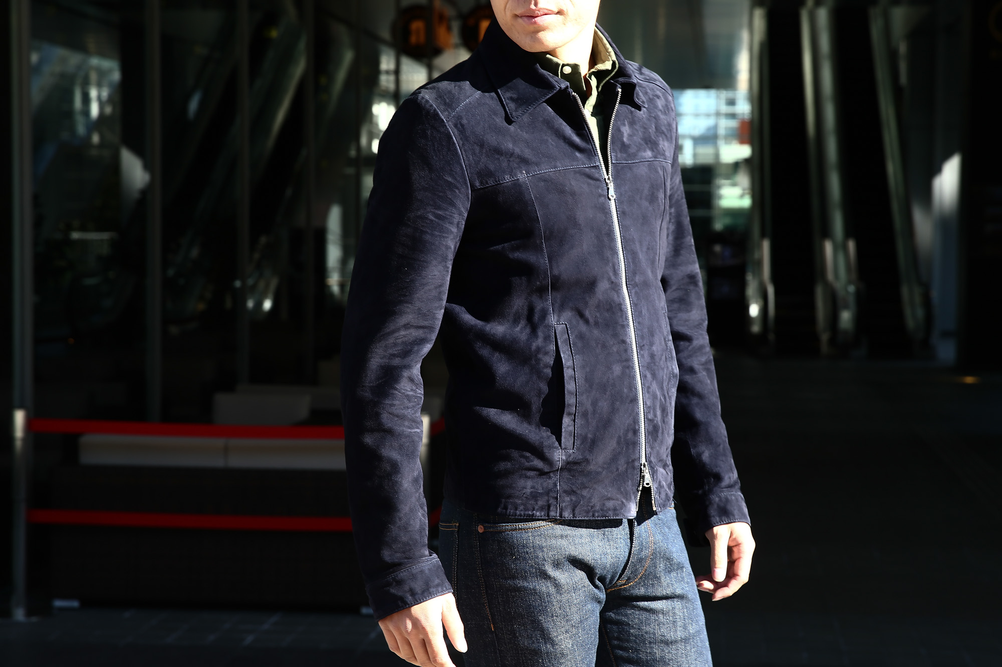 Radice (ラディーチェ) 1008 Suede Leather Jacket Suede Lamb Nappa スエードラムナッパレザー SLIM FIT スリムフィット シングルレザージャケット NAVY (ネイビー) MADE IN ITALY(イタリア製)  2016 秋冬新作 愛知 名古屋Alto e Diritto アルト エ デリット レザージャケット ラディーチェ スエードレザー 青山系