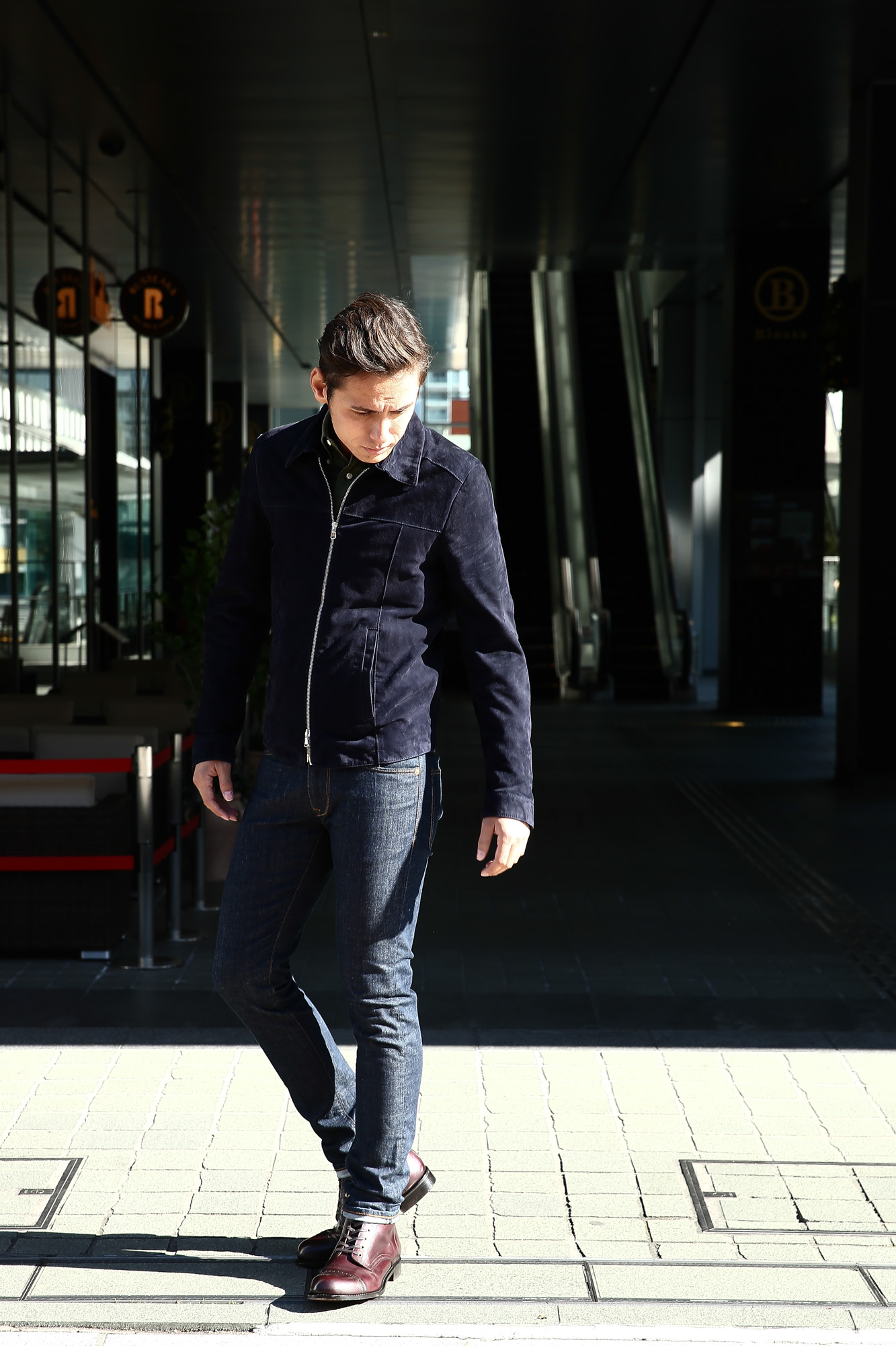 Radice (ラディーチェ) 1008 Suede Leather Jacket Suede Lamb Nappa スエードラムナッパレザー SLIM FIT スリムフィット シングルレザージャケット NAVY (ネイビー) MADE IN ITALY(イタリア製)  2016 秋冬新作 愛知 名古屋Alto e Diritto アルト エ デリット レザージャケット ラディーチェ スエードレザー 青山系