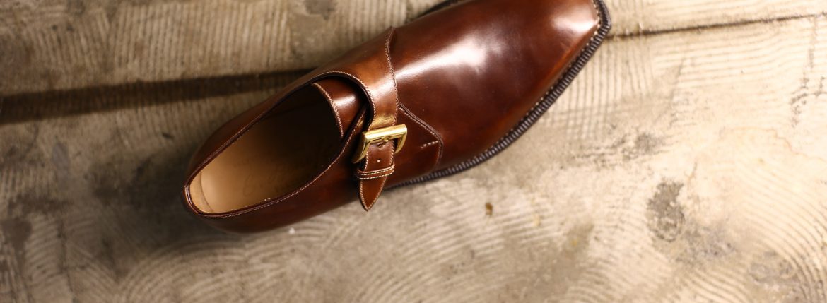 ENZO BONAFE(エンツォボナフェ) ART.3721 SIngle Monk Strap Shoes シングルモンクストラップシューズ Horween Shell Cordovan Leather ホーウィンシェルコードバンレザー No.4(ワイン) MADE IN ITALY(イタリア製) 愛知　名古屋 エンツォボナフェ ボナフェ enzobonafe コードバン シングルモンク ダブルモンク コードバン レアカラー