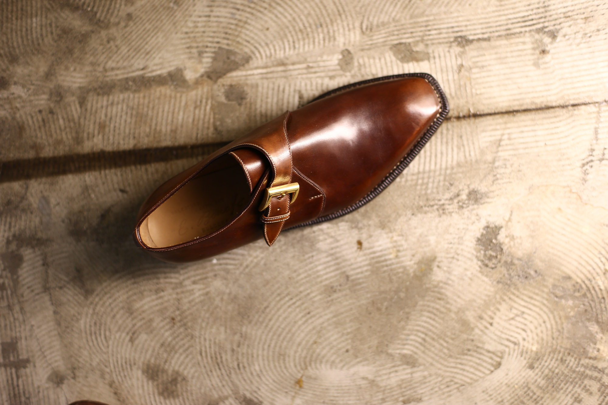 ENZO BONAFE(エンツォボナフェ) ART.3721 SIngle Monk Strap Shoes シングルモンクストラップシューズ Horween Shell Cordovan Leather ホーウィンシェルコードバンレザー No.4(ワイン) MADE IN ITALY(イタリア製) 愛知　名古屋 エンツォボナフェ ボナフェ enzobonafe コードバン シングルモンク ダブルモンク コードバン レアカラー 