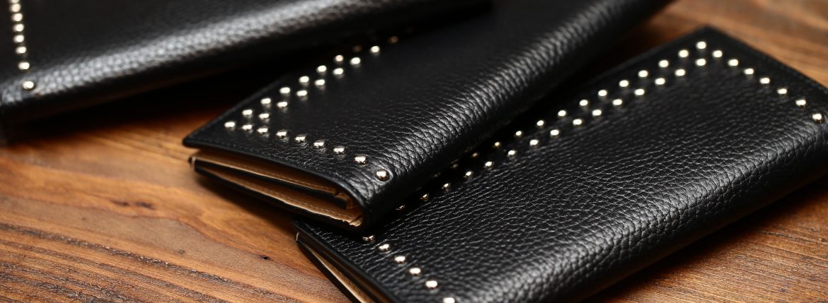 J&M DAVIDSON (ジェイアンドエムデヴィッドソン) STUDS WALLET スタッズ ウォレット 10081N GRAIN LEATHER グレインレザー 長財布 ウォレット BLACK (ブラック・999) Made in spain (スペイン製) 2016 春夏新作 JMDAVIDSON ジェイエムデヴィッドソン 財布 JETSET 愛知 名古屋 ZODIAC ゾディアック