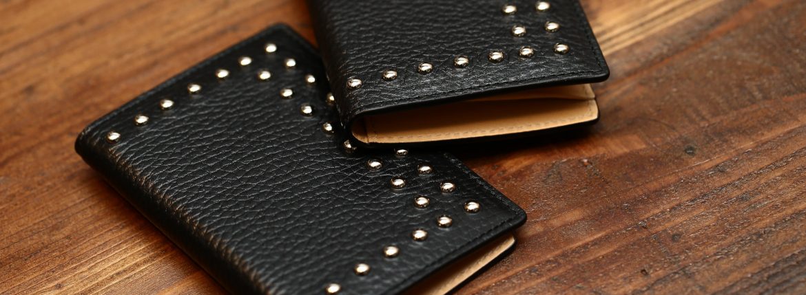 J&M DAVIDSON (ジェイアンドエムデヴィッドソン) VISIT CARD HOLDER WITH STUDS (ヴィジット カード ホルダー ウィズ スタッズ) 10082N GRAIN LEATHER (グレインレザー) カードケース BLACK (ブラック・999) Made in spain (スペイン製) 2017 春夏新作 JMDAVIDSON ジェイエムデヴィッドソン 財布 カードケース JETSET 愛知 名古屋 ZODIAC ゾディアック