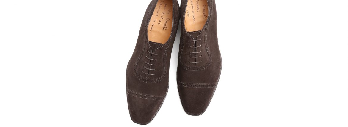 ENZO BONAFE (エンツォボナフェ) 【ART.3513】 Punched  Cap Toe Shoes パンチドトゥキャップシューズ Superbuck スーパーバック ドレスシューズ CAFE (カフェ) made in italy (イタリア製) 2017 春夏新作のイメージ