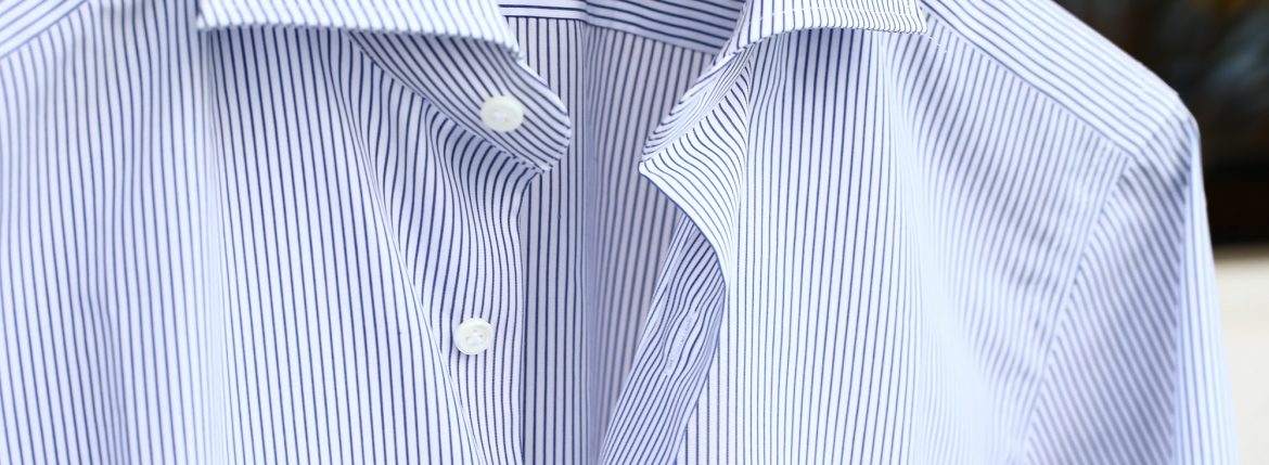 ALESSANDRO GHERARDI (アレッサンドロゲラルディ) Stripe Shirts カッタウェイ コットンブロード ストライプシャツ NAVY (ネイビー・681) made in italy(イタリア製) 2017 春夏新作 愛知 名古屋 ZODIAC ゾディアック alessandrogherardi シャツ