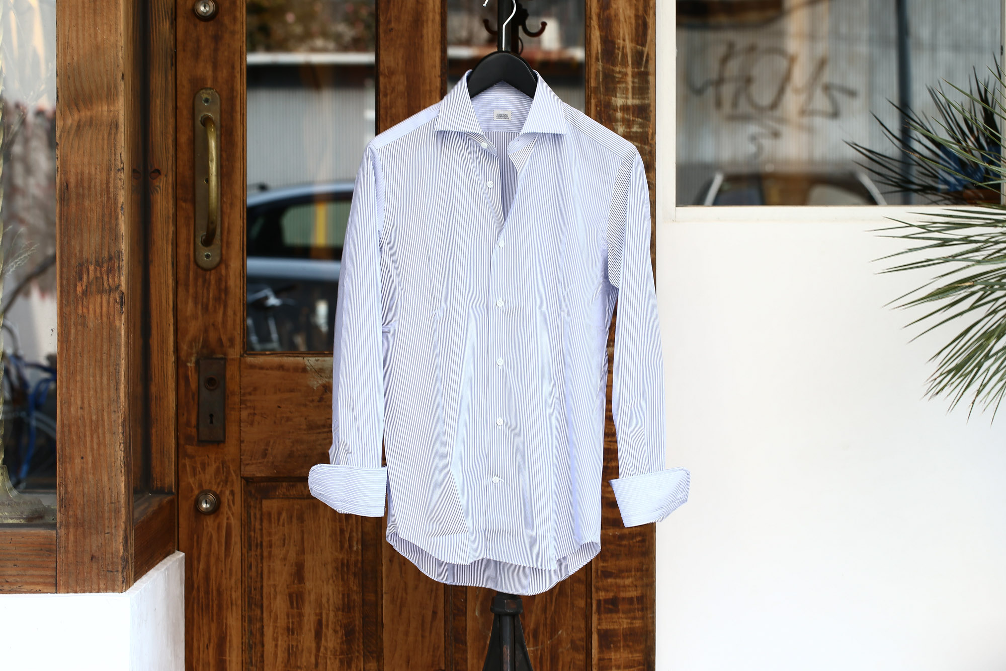 ALESSANDRO GHERARDI (アレッサンドロゲラルディ) Stripe Shirts カッタウェイ コットンブロード ストライプシャツ NAVY (ネイビー・681) made in italy(イタリア製) 2017 春夏新作 愛知 名古屋 Alto e Diritto アルト エ デリット alessandrogherardi シャツ