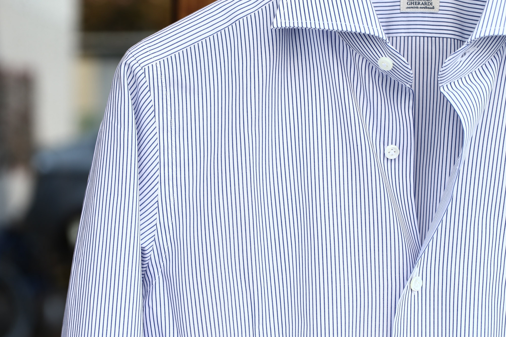 ALESSANDRO GHERARDI (アレッサンドロゲラルディ) Stripe Shirts カッタウェイ コットンブロード ストライプシャツ NAVY (ネイビー・681) made in italy(イタリア製) 2017 春夏新作 愛知 名古屋 Alto e Diritto アルト エ デリット alessandrogherardi シャツ