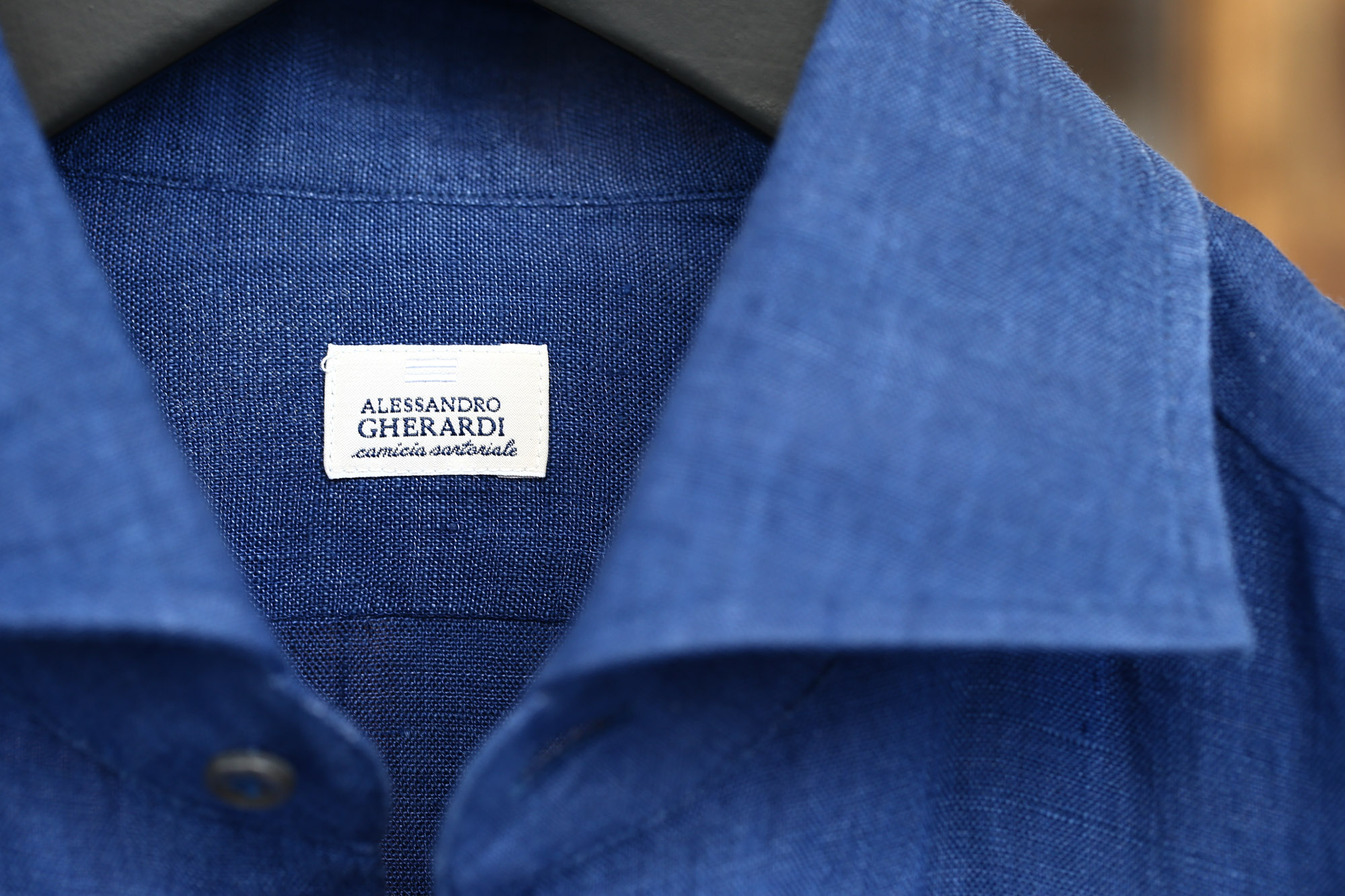 ALESSANDRO GHERARDI (アレッサンドロゲラルディ) Linen Shirts カッタウェイ リネンシャツ NAVY (ネイビー・669) made in italy(イタリア製) 2017 春夏新作 愛知 名古屋 Alto e Diritto アルト エ デリット alessandrogherardi シャツ