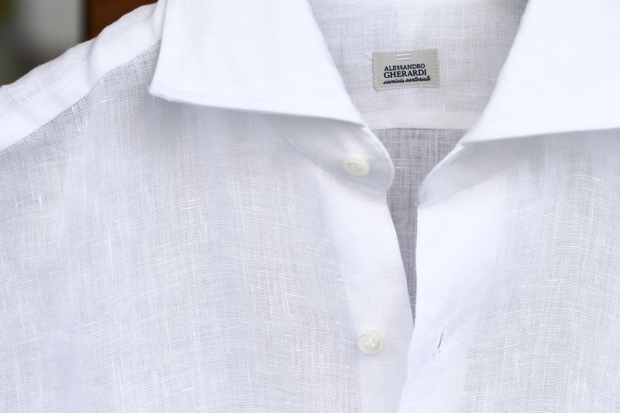 ALESSANDRO GHERARDI (アレッサンドロゲラルディ) Linen Shirts カッタウェイ リネンシャツ WHITE (ホワイト・000) made in italy(イタリア製) 2017 春夏新作 愛知 名古屋 Alto e Diritto アルト エ デリット alessandrogherardi シャツ