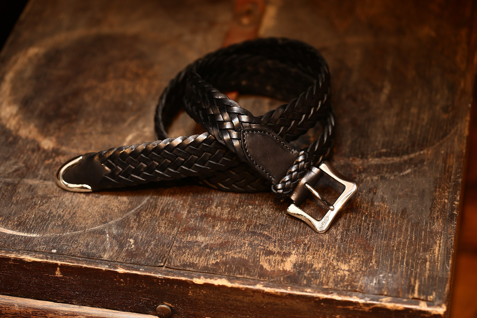 J&M DAVIDSON (ジェイアンドエムデヴィッドソン) ENVELOPE BUCKLE TIP END PLAITED BELT 30MM (エンベロープバックルチップエンドプレーテッドベルト 30mm) 57301 1364 COWHIDE LEATHER (カウハイドレザー) プンターレ メッシュベルト BLACK (ブラック・999) Made in italy (イタリア製) 2017 春夏新作 愛知 名古屋 Alto e Diritto アルト エ デリット jmdavidson ジェイエムデヴィッドソン ベルト メッシュ