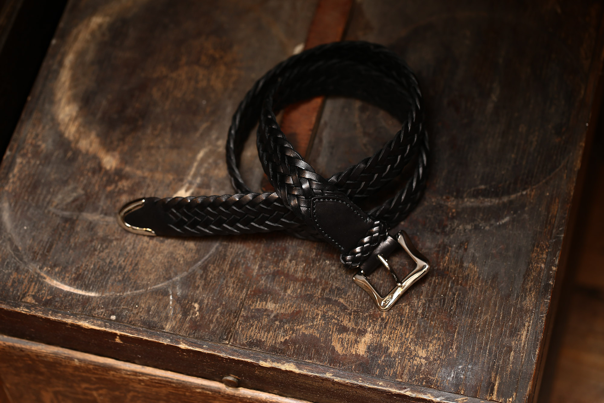 J&M DAVIDSON (ジェイアンドエムデヴィッドソン) ENVELOPE BUCKLE TIP END PLAITED BELT 30MM (エンベロープバックルチップエンドプレーテッドベルト 30mm) 57301 1364 COWHIDE LEATHER (カウハイドレザー) プンターレ メッシュベルト BLACK (ブラック・999) Made in italy (イタリア製) 2017 春夏新作 愛知 名古屋 Alto e Diritto アルト エ デリット jmdavidson ジェイエムデヴィッドソン ベルト メッシュ