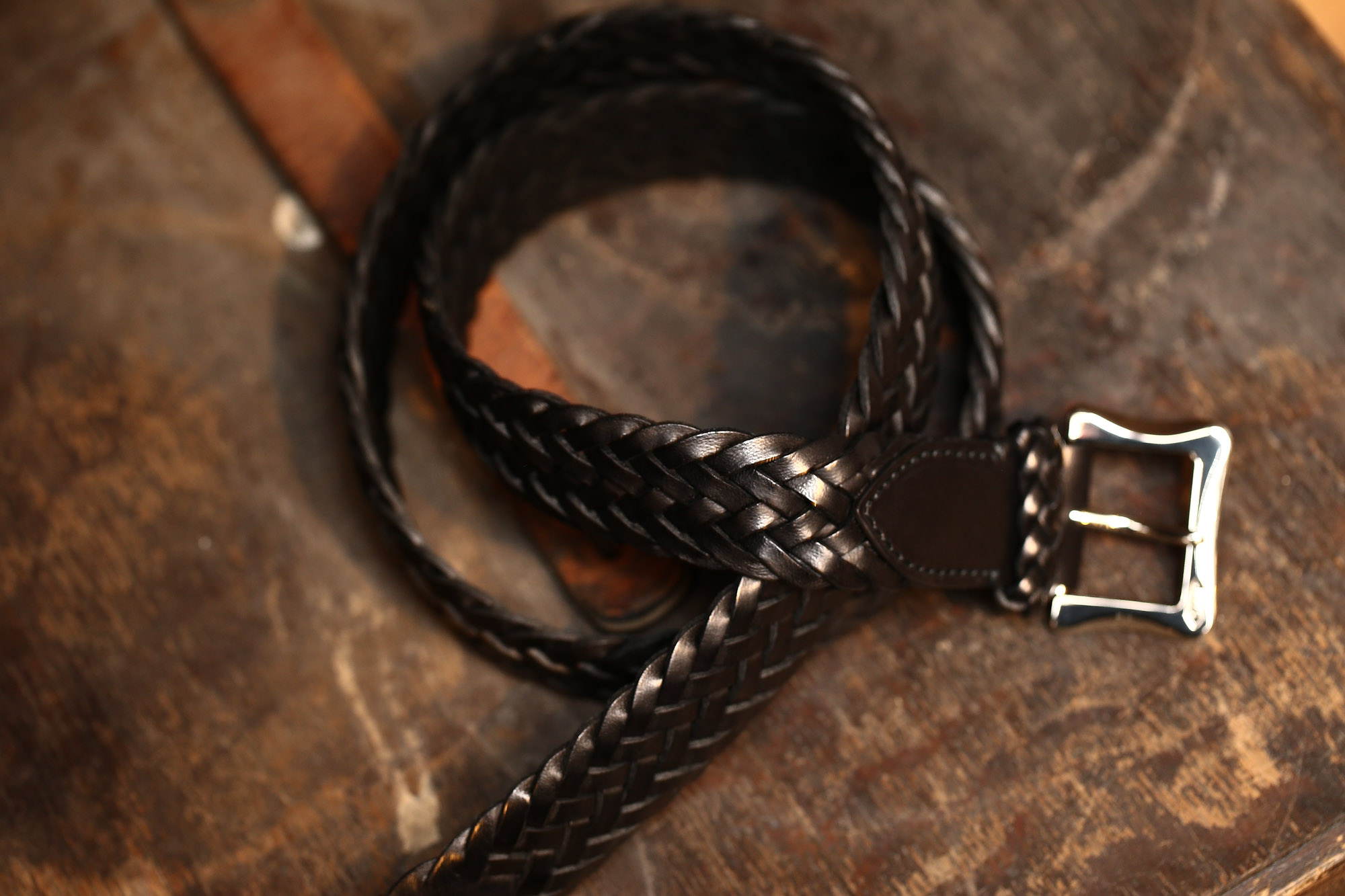 J&M DAVIDSON (ジェイアンドエムデヴィッドソン) ENVELOPE BUCKLE TIP END PLAITED BELT 30MM (エンベロープバックルチップエンドプレーテッドベルト 30mm) 57301 1364 COWHIDE LEATHER (カウハイドレザー) プンターレ メッシュベルト BLACK (ブラック・999) Made in italy (イタリア製) 2017 春夏新作 愛知 名古屋 Alto e Diritto アルト エ デリット jmdavidson ジェイエムデヴィッドソン ベルト メッシュ