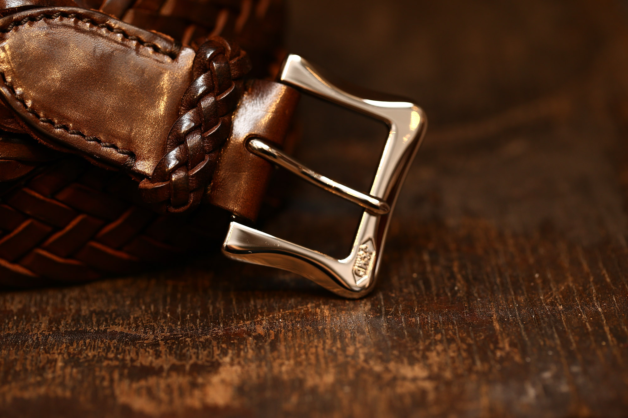 J&M DAVIDSON (ジェイアンドエムデヴィッドソン) ENVELOPE BUCKLE TIP END PLAITED BELT 30MM (エンベロープバックルチップエンドプレーテッドベルト 30mm) 57301 1364 COWHIDE LEATHER (カウハイドレザー) プンターレ メッシュベルト HAVANA (ハバナ・650) Made in italy (イタリア製) 2017 春夏新作 愛知 名古屋 Alto e Diritto アルト エ デリット jmdavidson ジェイエムデヴィッドソン ベルト メッシュ