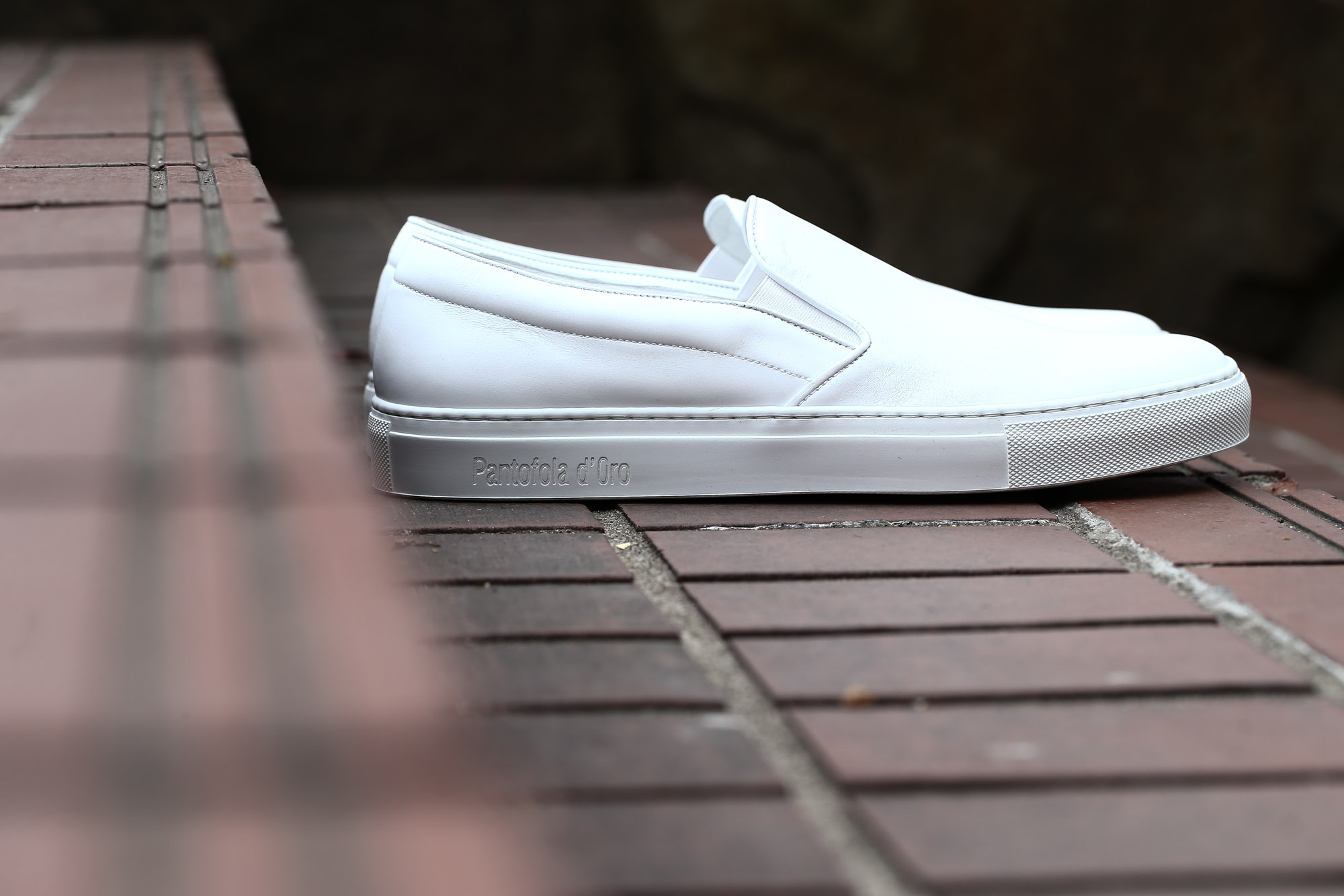 Pantofola d'Oro (パントフォラドーロ) TENDENZA SM50 CALF LEATHER カーフレザー スリップオン レザースニーカー WHITE (ホワイト・WHT) made in italy (イタリア製) 2017 春夏新作 pantofoladoro パントフォラドーロ sm50 スリッポン スニーカー 愛知 名古屋 Alto e Diritto アルト エ デリット  シューズ 靴 35,36,37,38,39,40,41,42,43,44,45