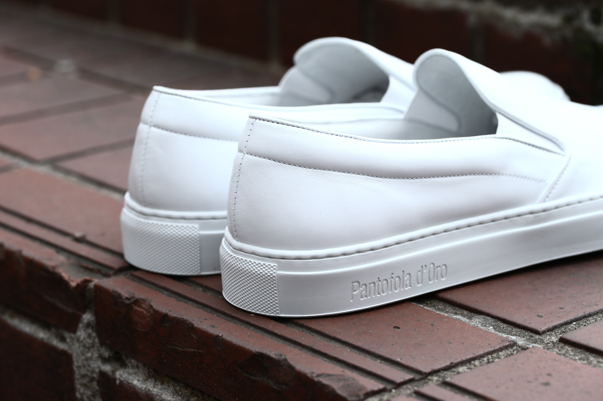 Pantofola d'Oro (パントフォラドーロ) TENDENZA SM50 CALF LEATHER カーフレザー スリップオン レザースニーカー WHITE (ホワイト・WHT) made in italy (イタリア製) 2017 春夏新作 pantofoladoro パントフォラドーロ sm50 スリッポン スニーカー 愛知 名古屋 Alto e Diritto アルト エ デリット  シューズ 靴 35,36,37,38,39,40,41,42,43,44,45