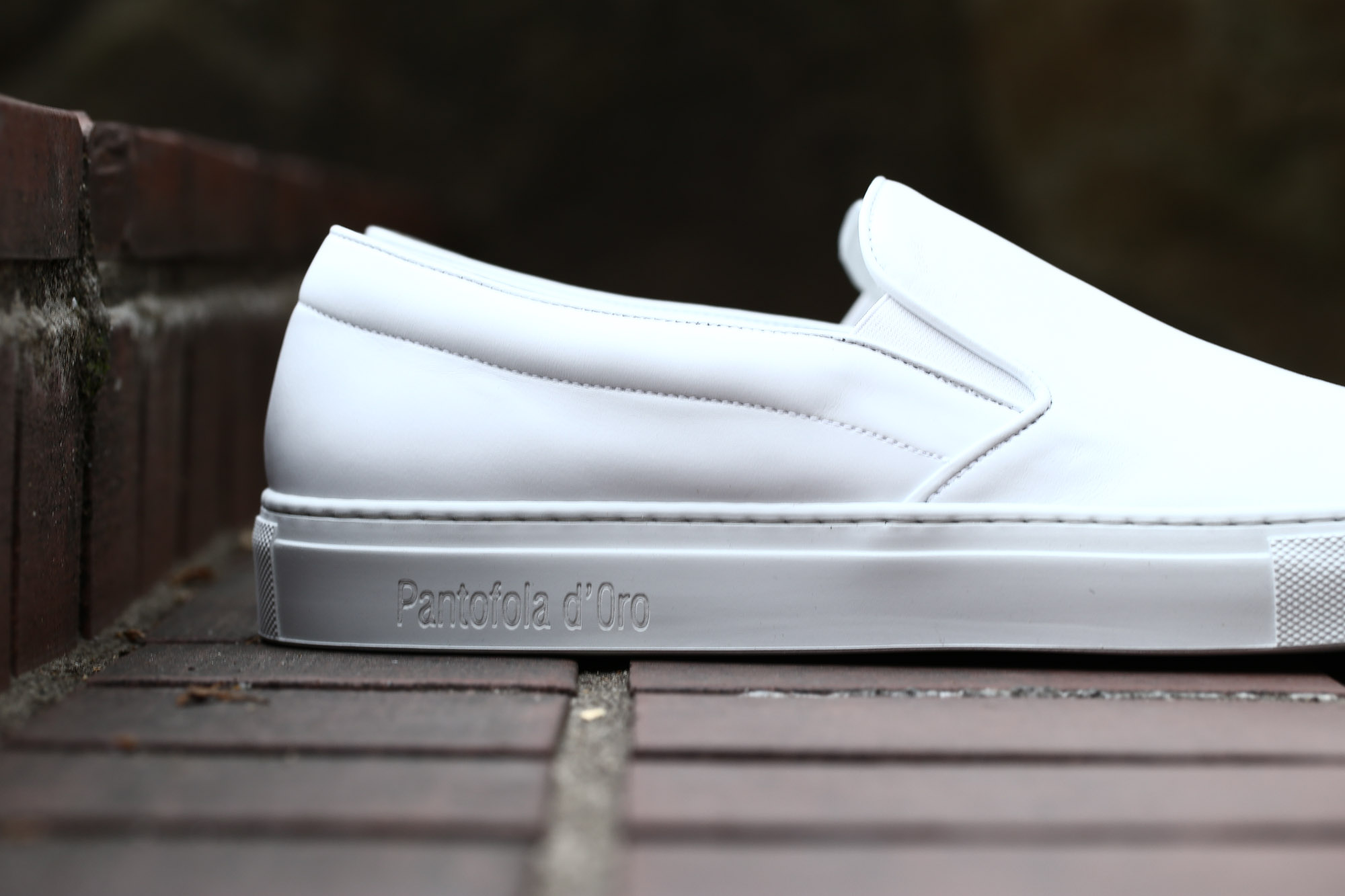 Pantofola d'Oro (パントフォラドーロ) TENDENZA SM50 CALF LEATHER カーフレザー スリップオン レザースニーカー WHITE (ホワイト・WHT) made in italy (イタリア製) 2017 春夏新作 pantofoladoro パントフォラドーロ sm50 スリッポン スニーカー 愛知 名古屋 Alto e Diritto アルト エ デリット  シューズ 靴 35,36,37,38,39,40,41,42,43,44,45