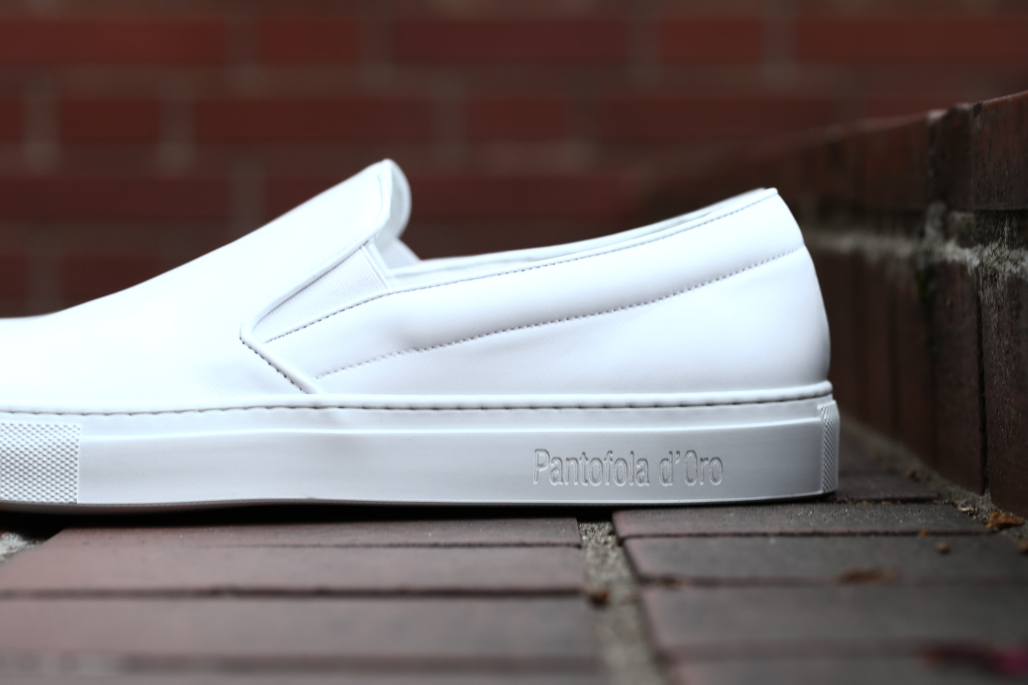 Pantofola d'Oro (パントフォラドーロ) TENDENZA SM50 CALF LEATHER カーフレザー スリップオン レザースニーカー WHITE (ホワイト・WHT) made in italy (イタリア製) 2017 春夏新作 pantofoladoro パントフォラドーロ sm50 スリッポン スニーカー 愛知 名古屋 Alto e Diritto アルト エ デリット  シューズ 靴 35,36,37,38,39,40,41,42,43,44,45