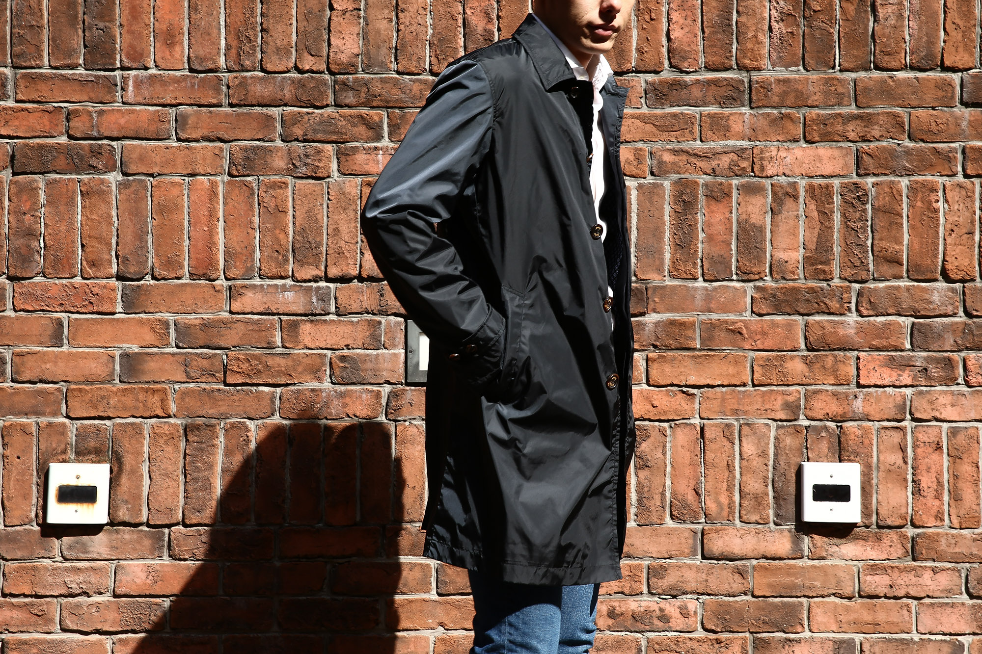 【Sealup / シーラップ】 【Soutien Collar Coat / ステンカラーコート】 S11278 9683 ロング ナイロンコート NAVY (ネイビー・01) MADE IN ITALY(イタリア製) 2017 春夏新作 愛知 名古屋 Alto e Diritto アルト エ デリット sealup シーラップ