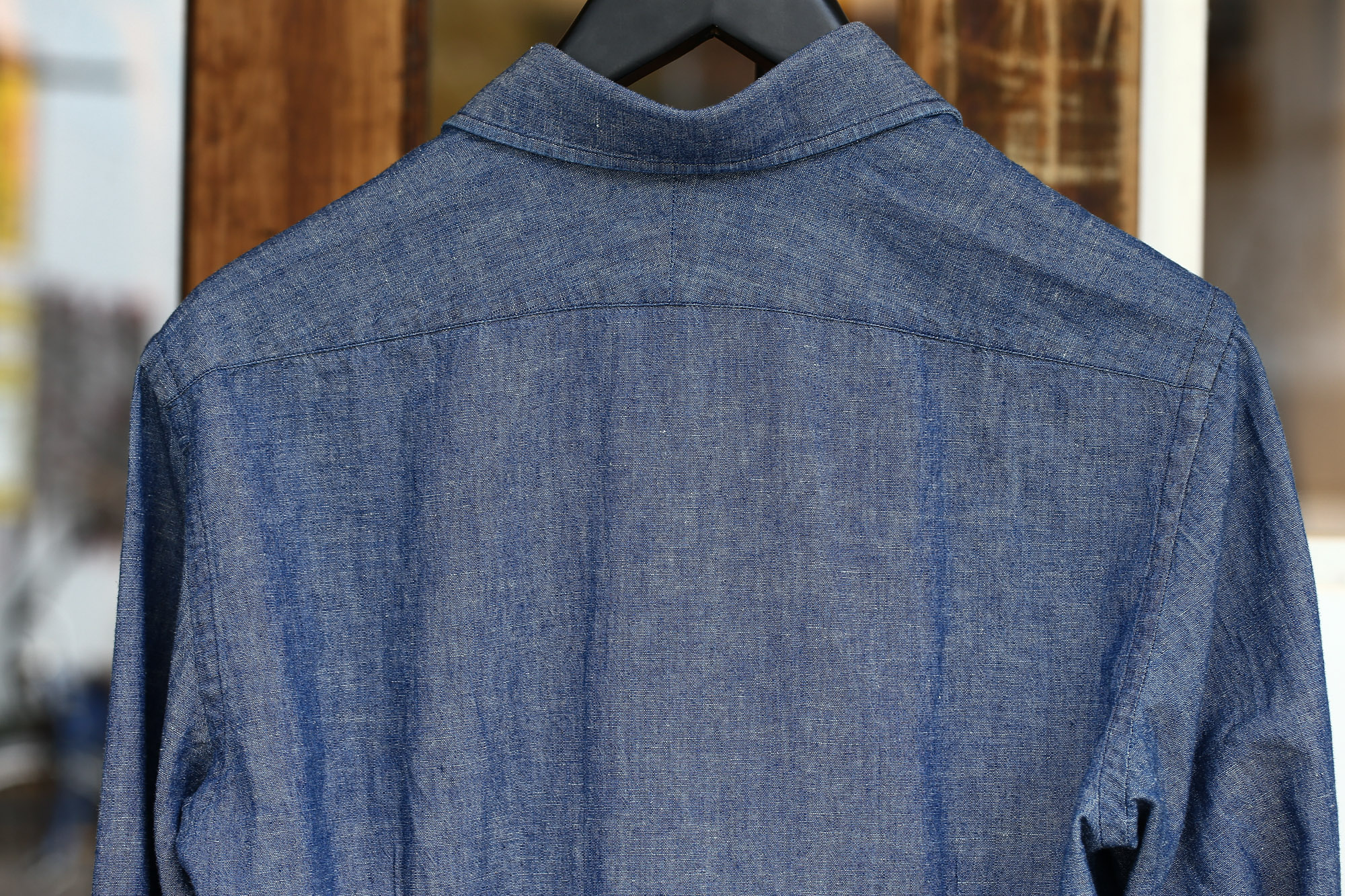 ALESSANDRO GHERARDI (アレッサンドロゲラルディ) Chambray Shirts カッタウェイ コットンリネン シャンブレーシャツ NAVY (ネイビー・690) made in italy(イタリア製) 2017春夏新作 愛知 名古屋 Alto e Diritto アルト エ デリット ゾディアク alessandrogheradi シャンブレーシャツ