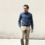 【ALESSANDRO GHERARDI / アレッサンドロゲラルディ】 Chambray Shirts カッタウェイ コットンリネン シャンブレーシャツ NAVY (ネイビー・690) made in italy(イタリア製) 2017春夏新作のイメージ